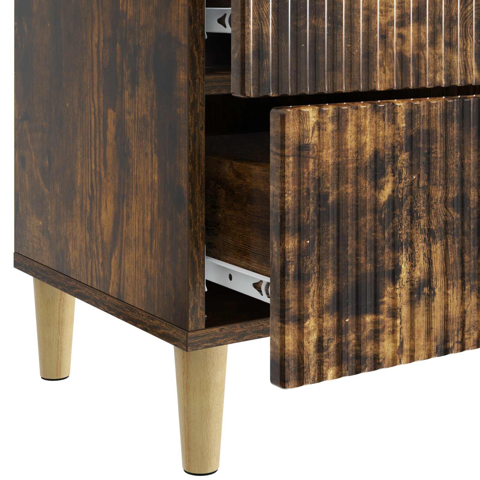 Cabinet de chevet avec tiroir Chêne fumé 62 x 34,5 x 47,5 cm - XIOS