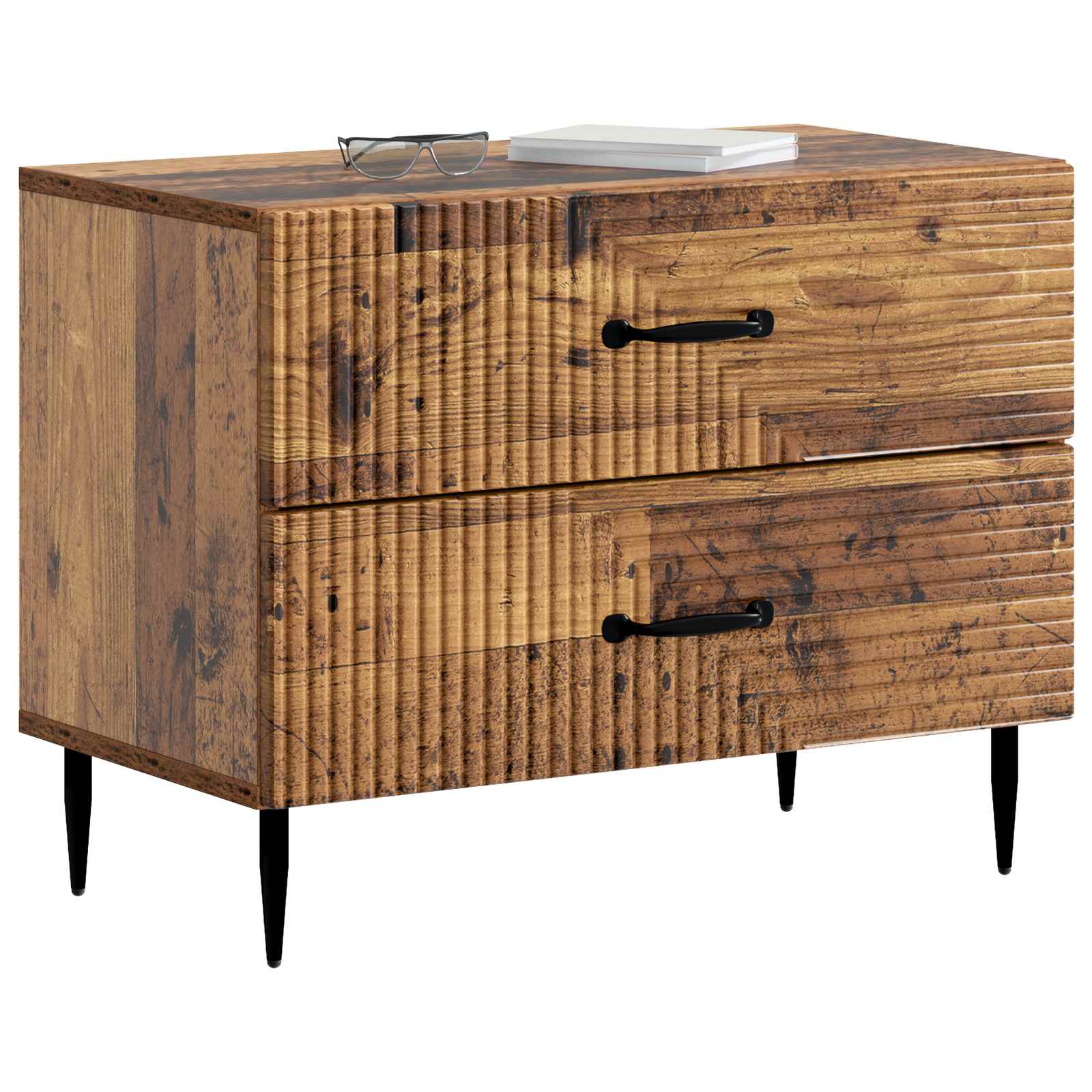 Cabinet de chevet avec tiroir Bois ancien 62 x 34,5 x 47,5 cm - XIOS