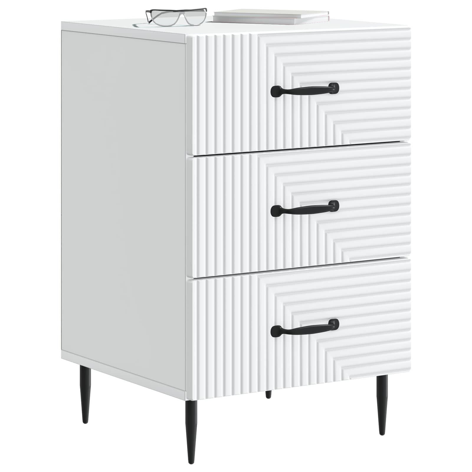 Cabinet de chevet Blanc 43 x 41 x 66,5 cm Bois d'ingénierie - XIOS