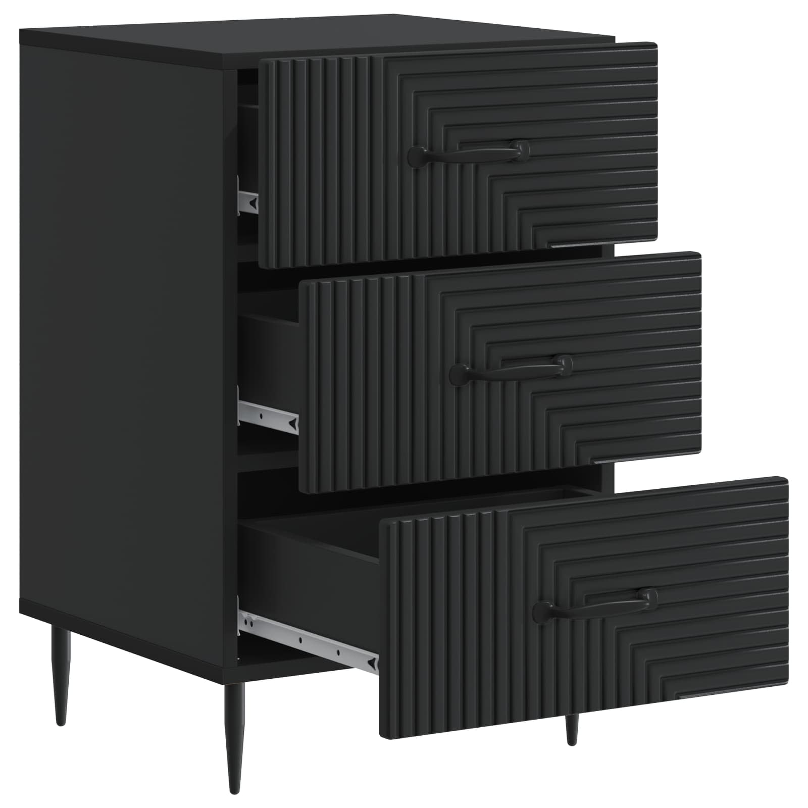 Cabinet de chevet Noir 43 x 41 x 66,5 cm Bois d'ingénierie - XIOS