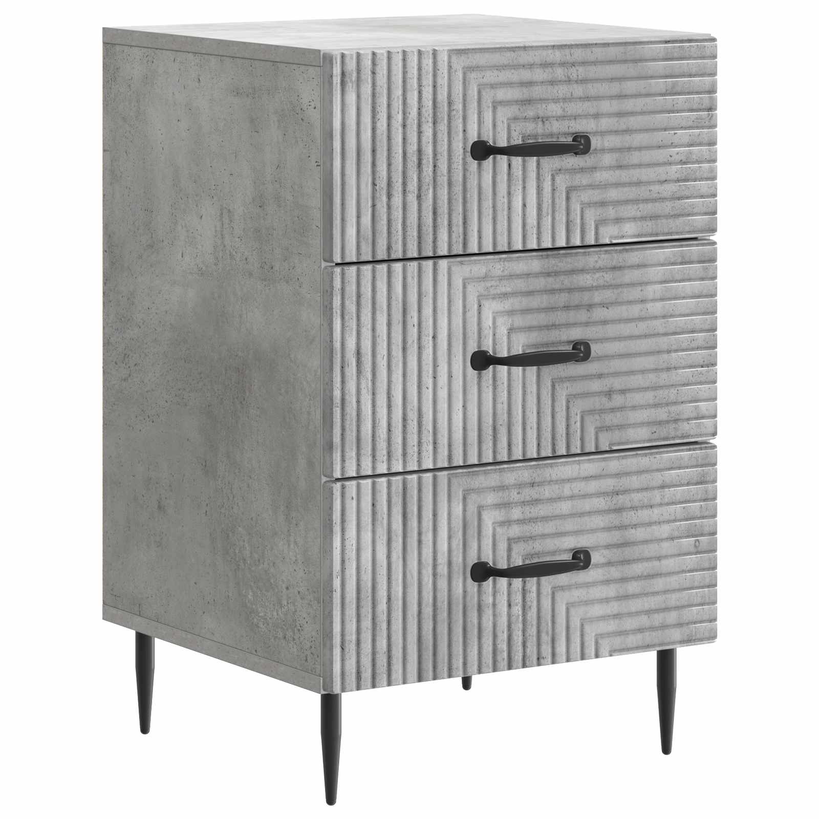 Cabinet de chevet avec tiroir Gris béton 43 x 41 x 66,5 cm - XIOS