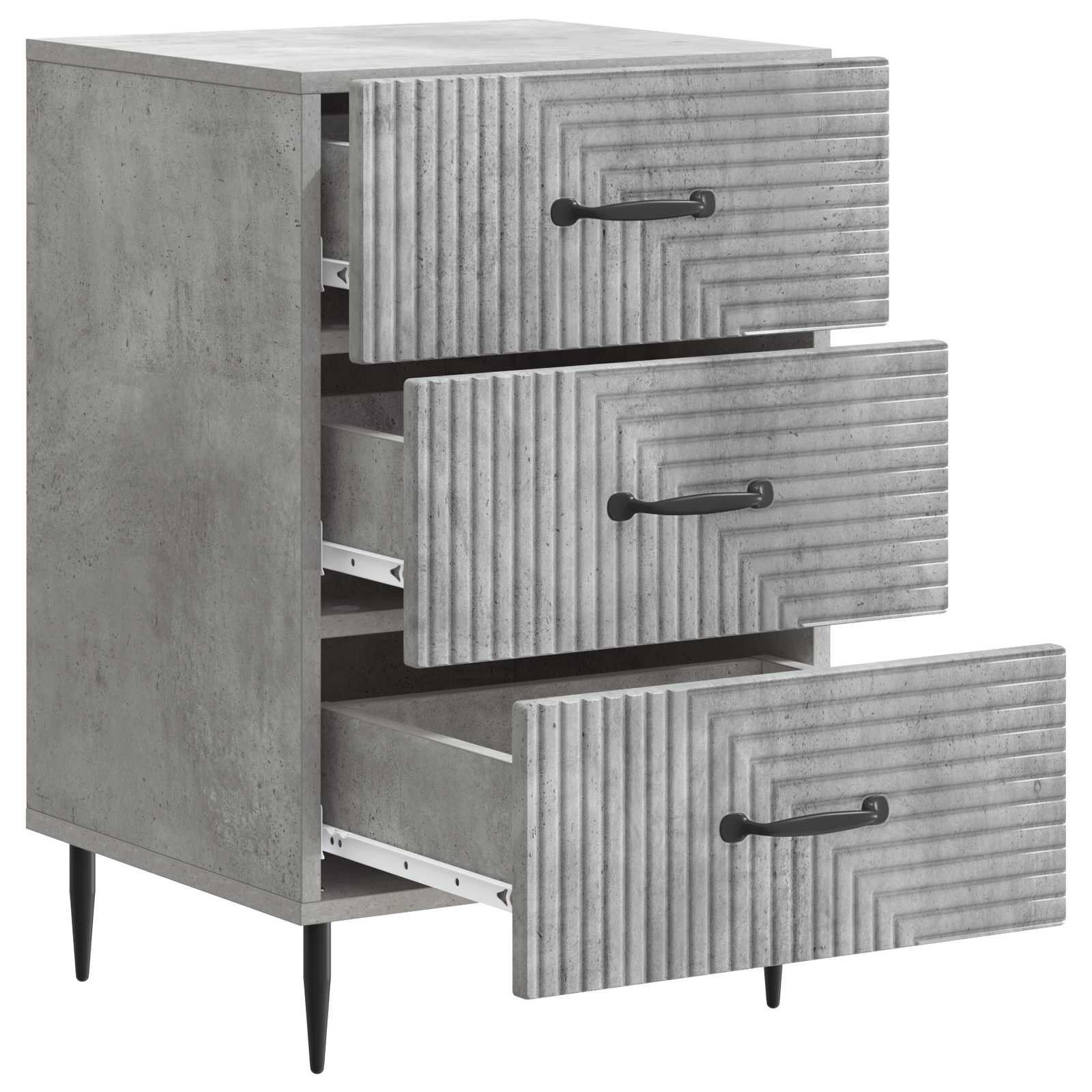 Cabinet de chevet avec tiroir Gris béton 43 x 41 x 66,5 cm - XIOS