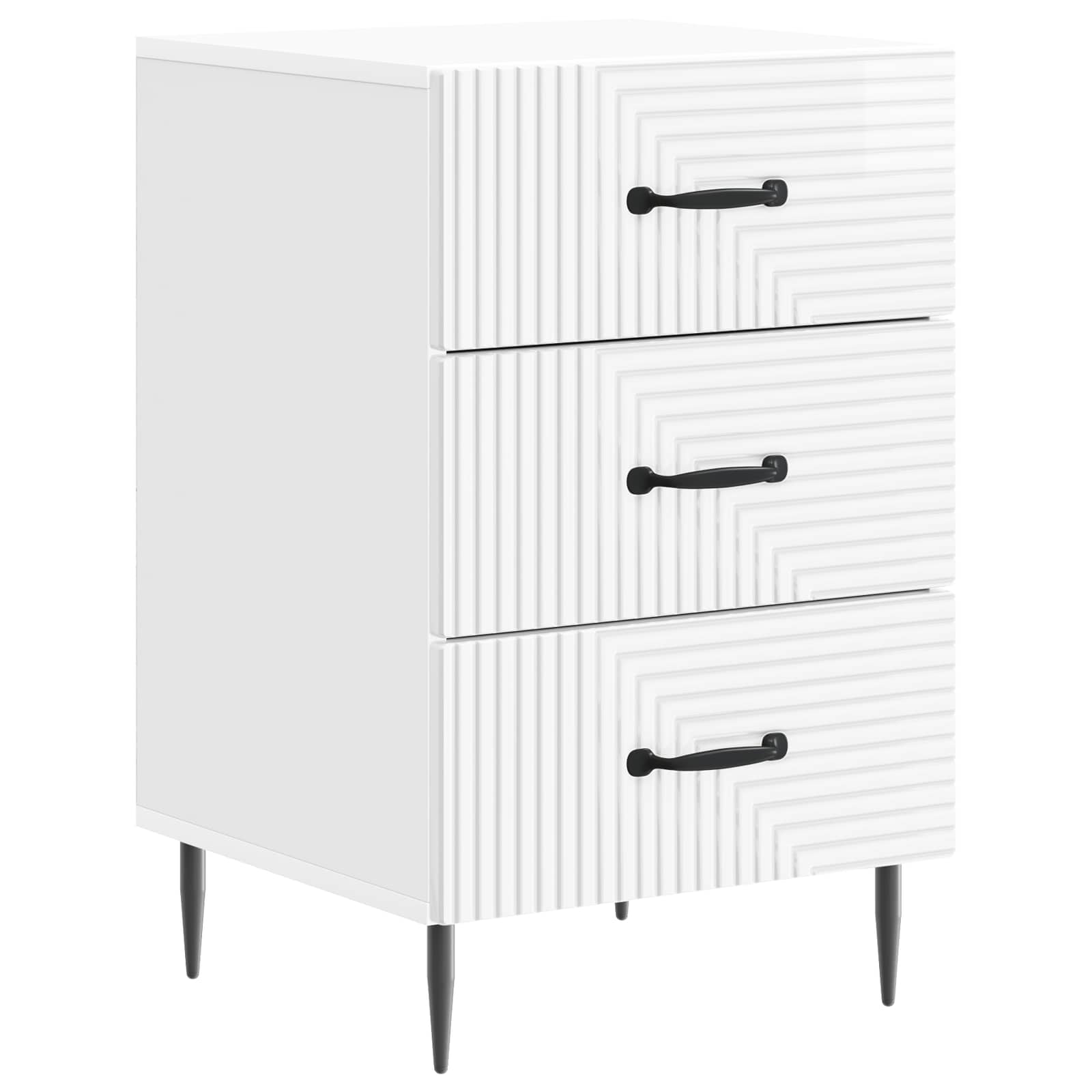 Cabinet de chevet avec tiroir Blanc brillant 43 x 41 x 66,5 cm - XIOS