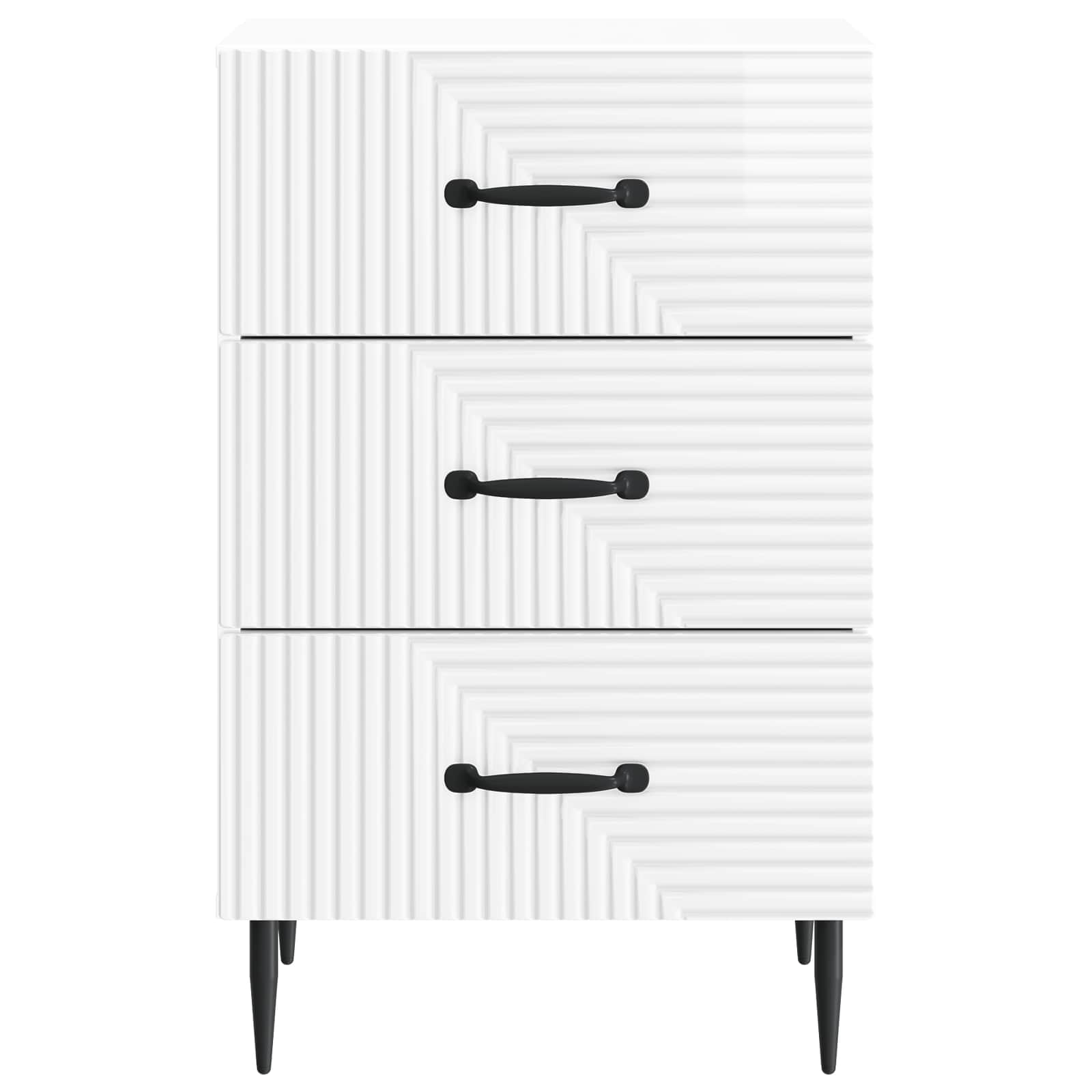 Cabinet de chevet avec tiroir Blanc brillant 43 x 41 x 66,5 cm - XIOS