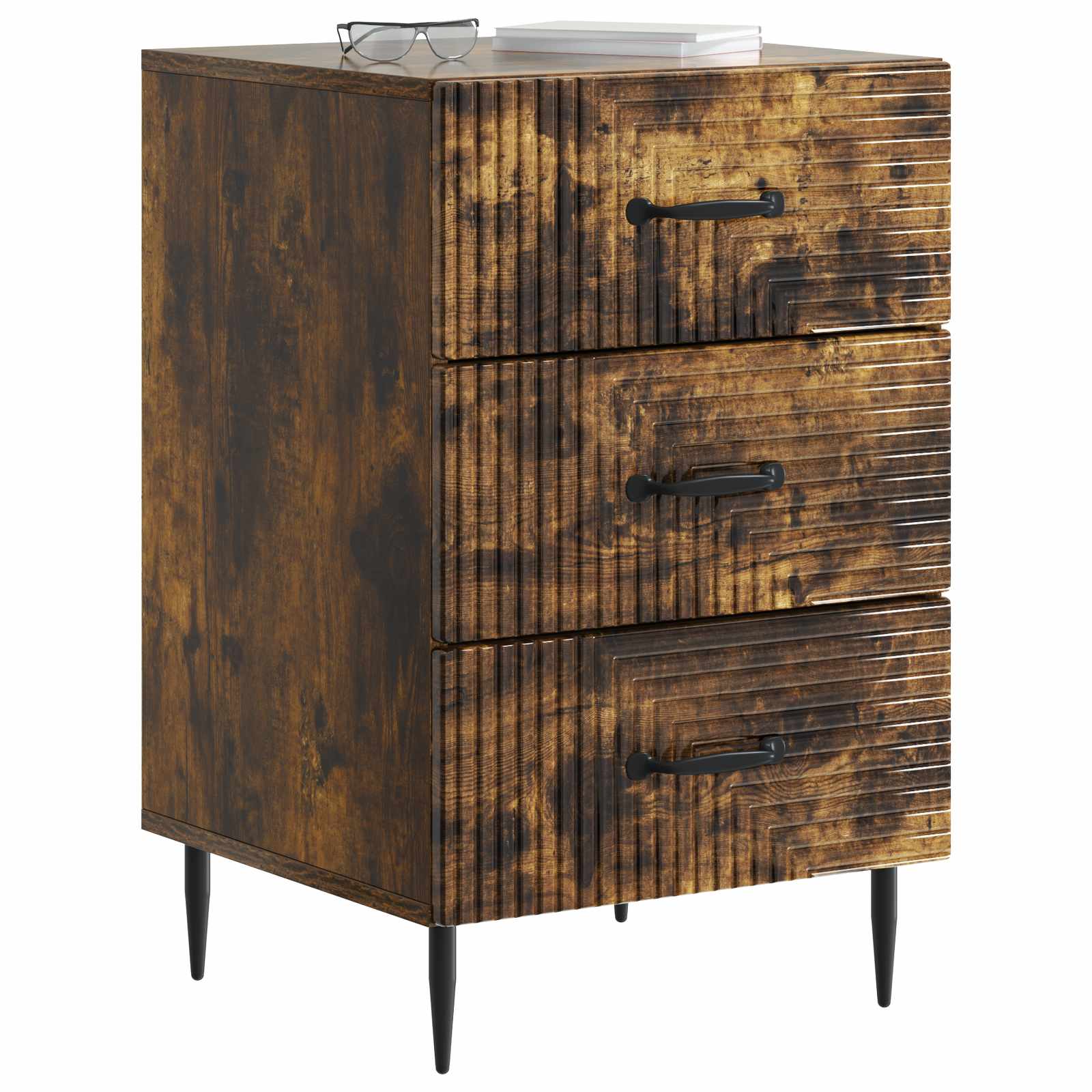 Cabinet de chevet avec tiroir Chêne fumé 43 x 41 x 66,5 cm - XIOS
