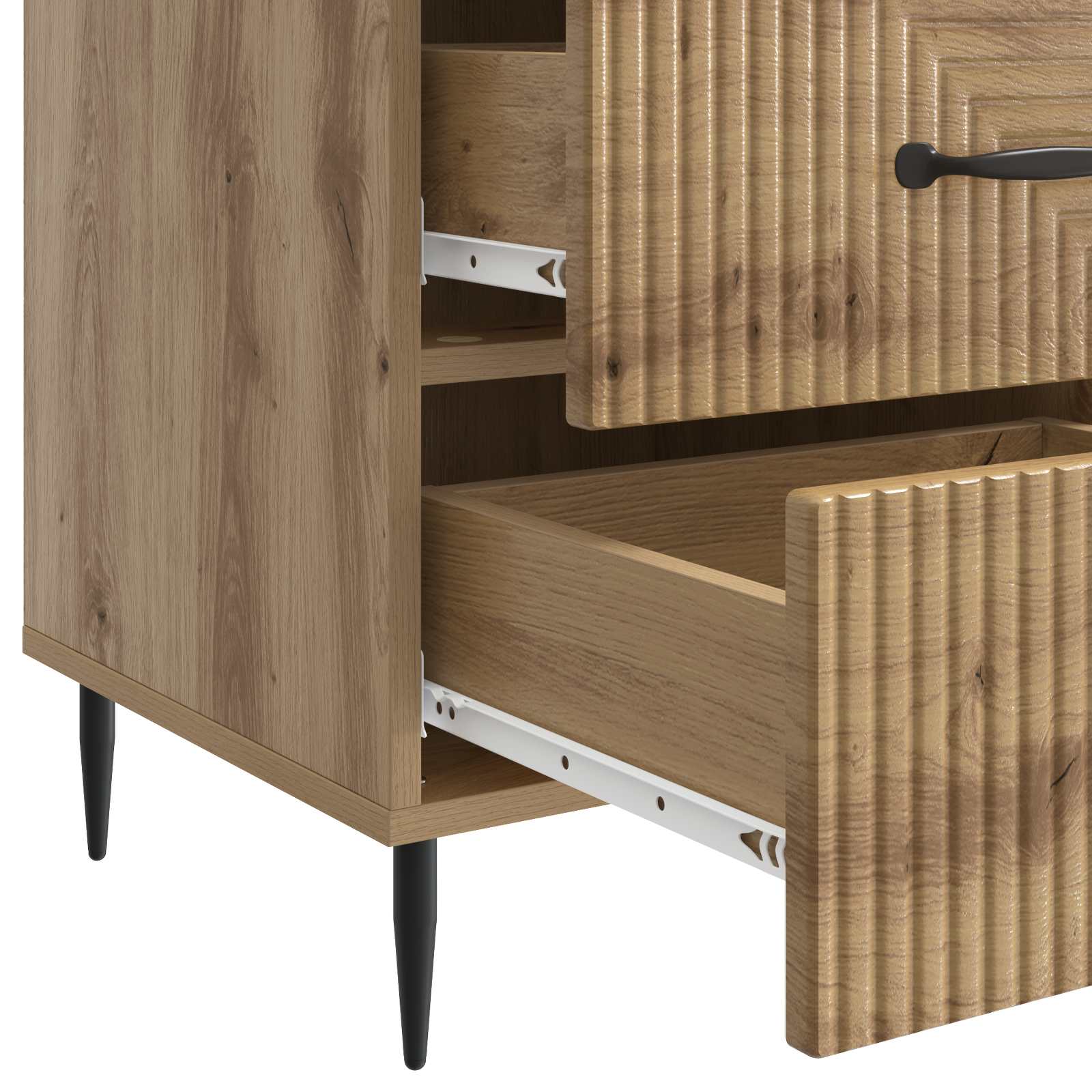 Cabinet de chevet avec tiroir Chêne artisanal 43 x 41 x 66,5 cm - XIOS