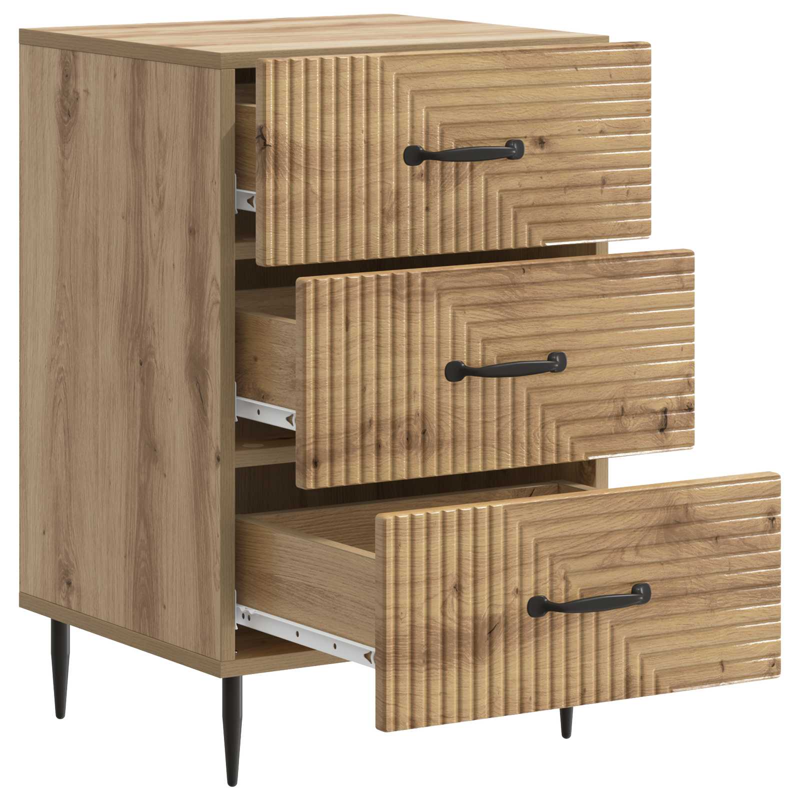 Cabinet de chevet avec tiroir Chêne artisanal 43 x 41 x 66,5 cm - XIOS