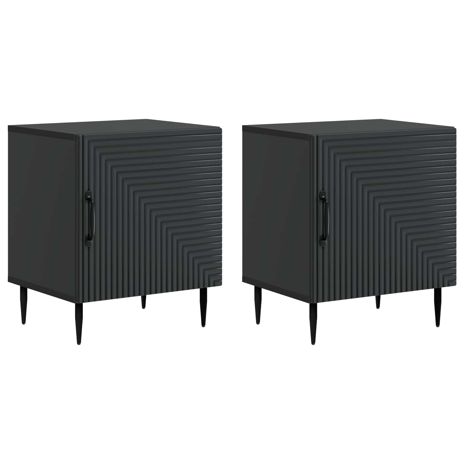 Cabinet de chevet 2 pcs Noir 43 x 34,5 x 50 cm - XIOS