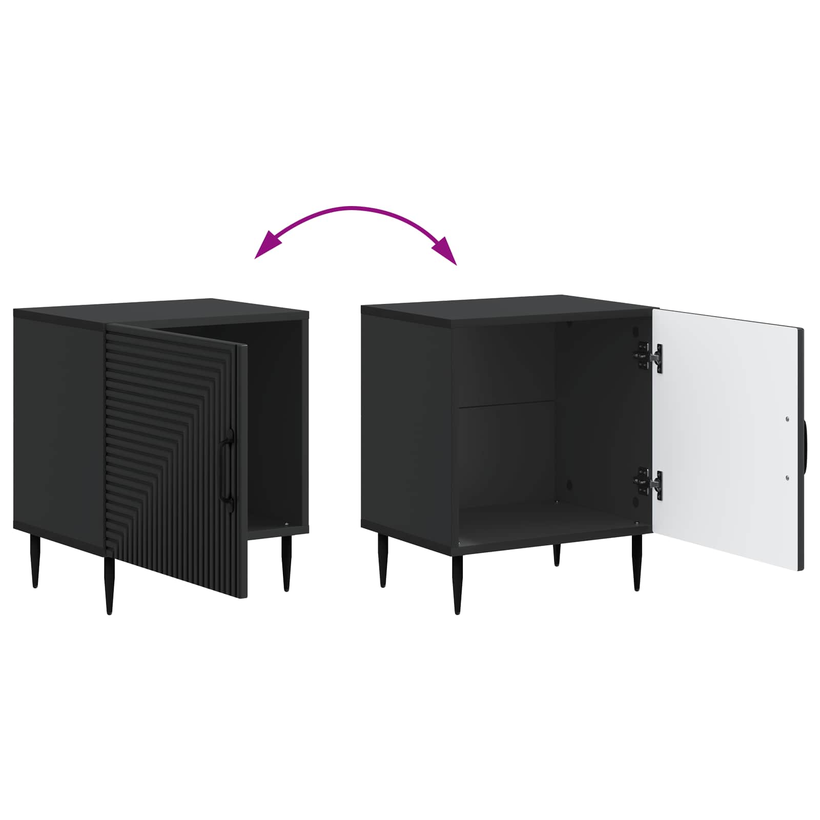 Cabinet de chevet 2 pcs Noir 43 x 34,5 x 50 cm - XIOS
