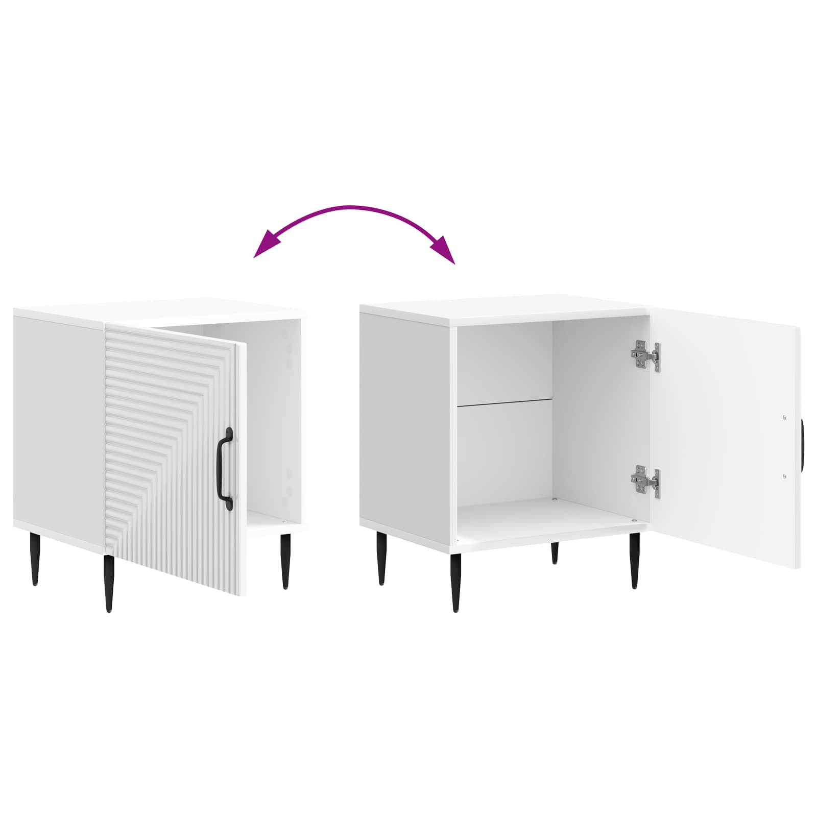 Cabinet de chevet 2 pcs Blanc brillant 43 x 34,5 x 50 cm - XIOS