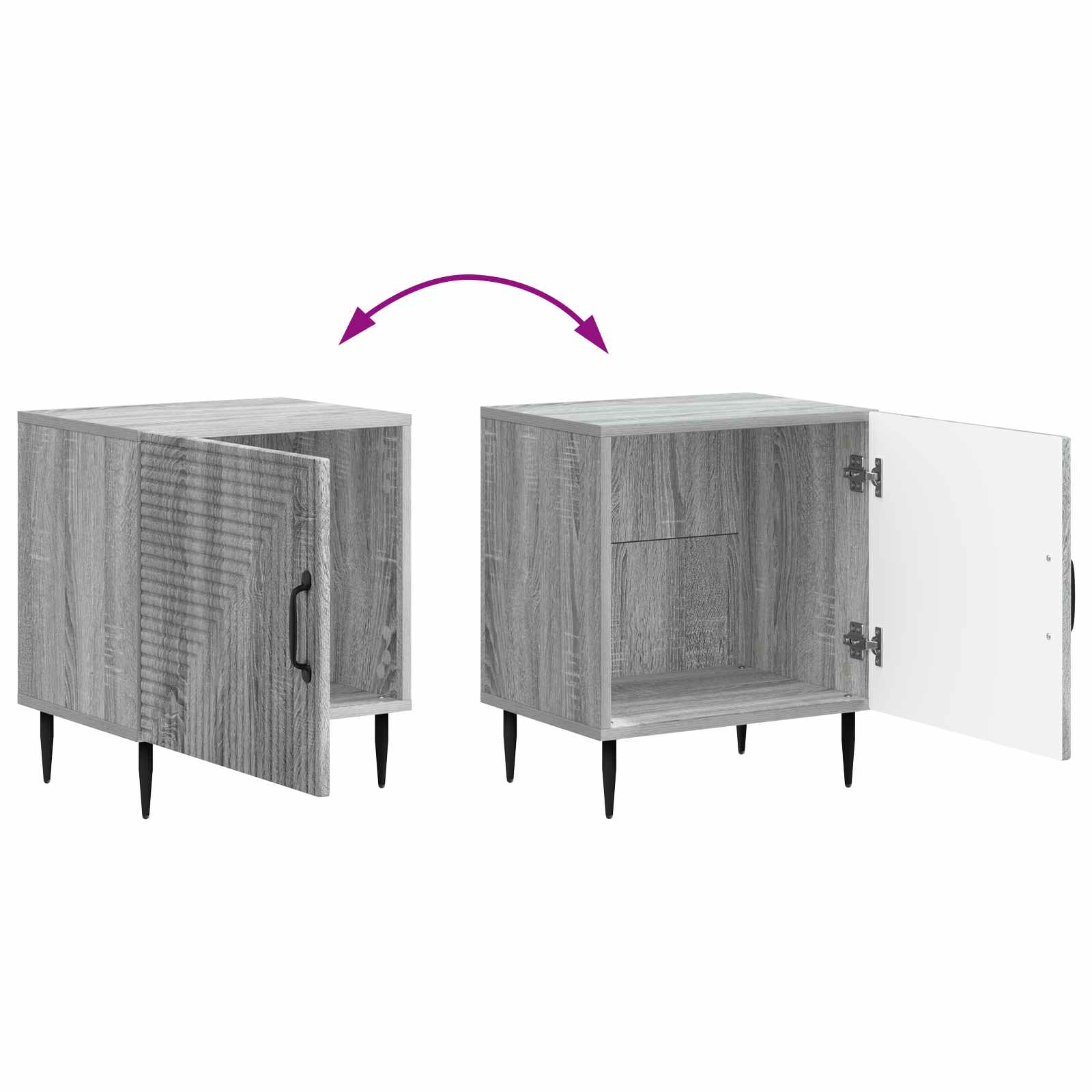 Cabinet de chevet 2 pcs Sonoma gris 43 x 34,5 x 50 cm - XIOS