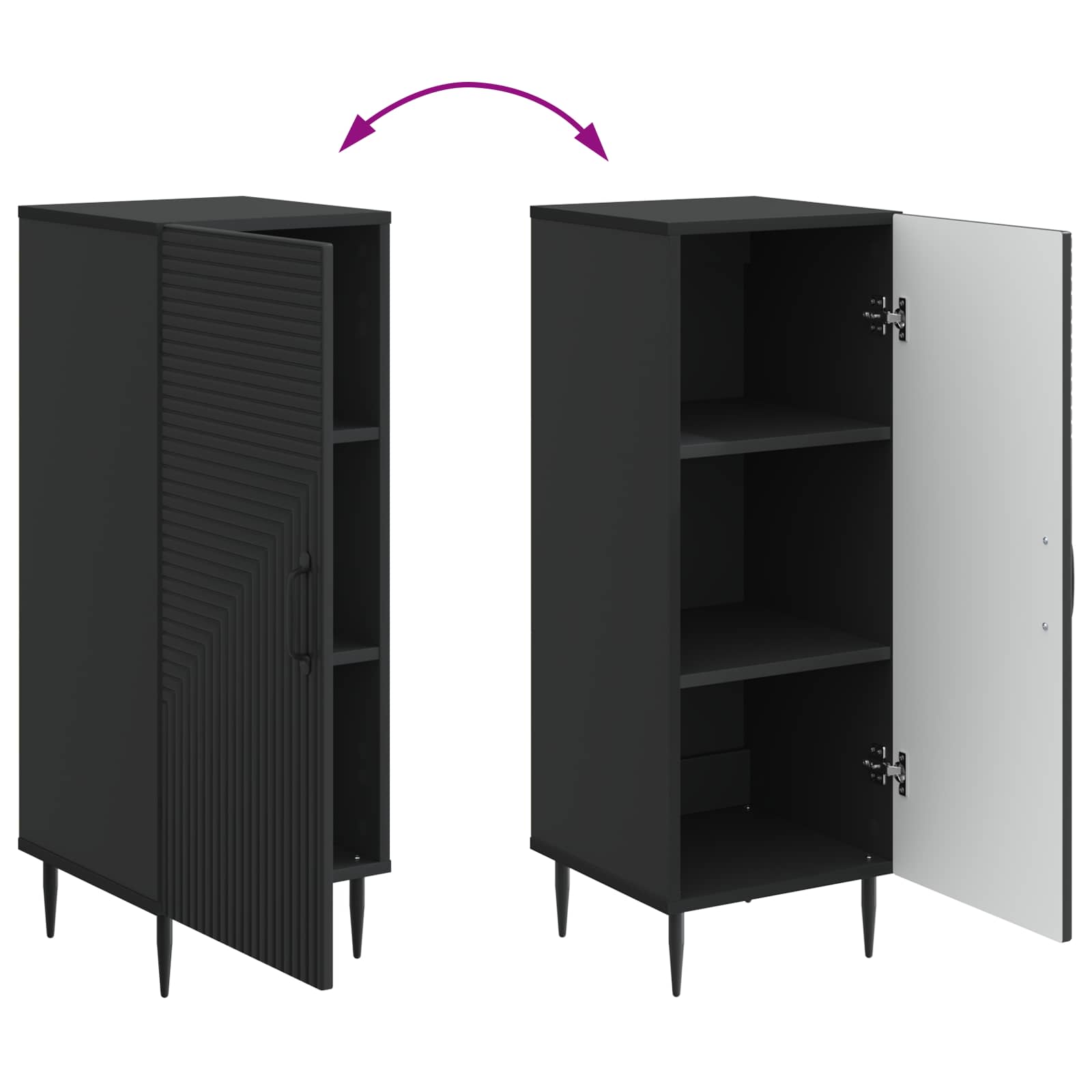 Buffet Noir 33 x 34,5 x 89,5 cm Bois d'ingénierie - XIOS
