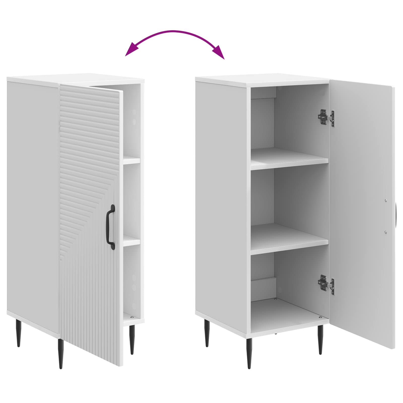 Buffet Blanc brillant 33 x 34,5 x 89,5 cm Bois d'ingénierie - XIOS