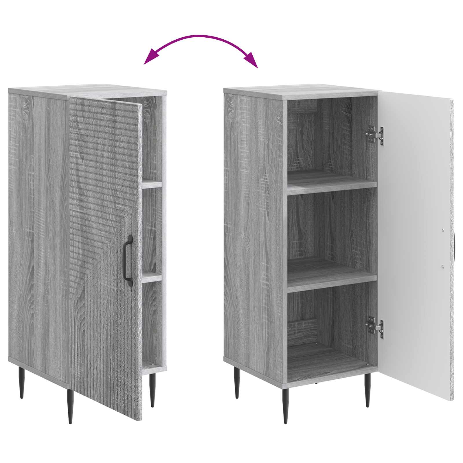 Buffet Sonoma gris 33 x 34,5 x 89,5 cm Bois d'ingénierie - XIOS