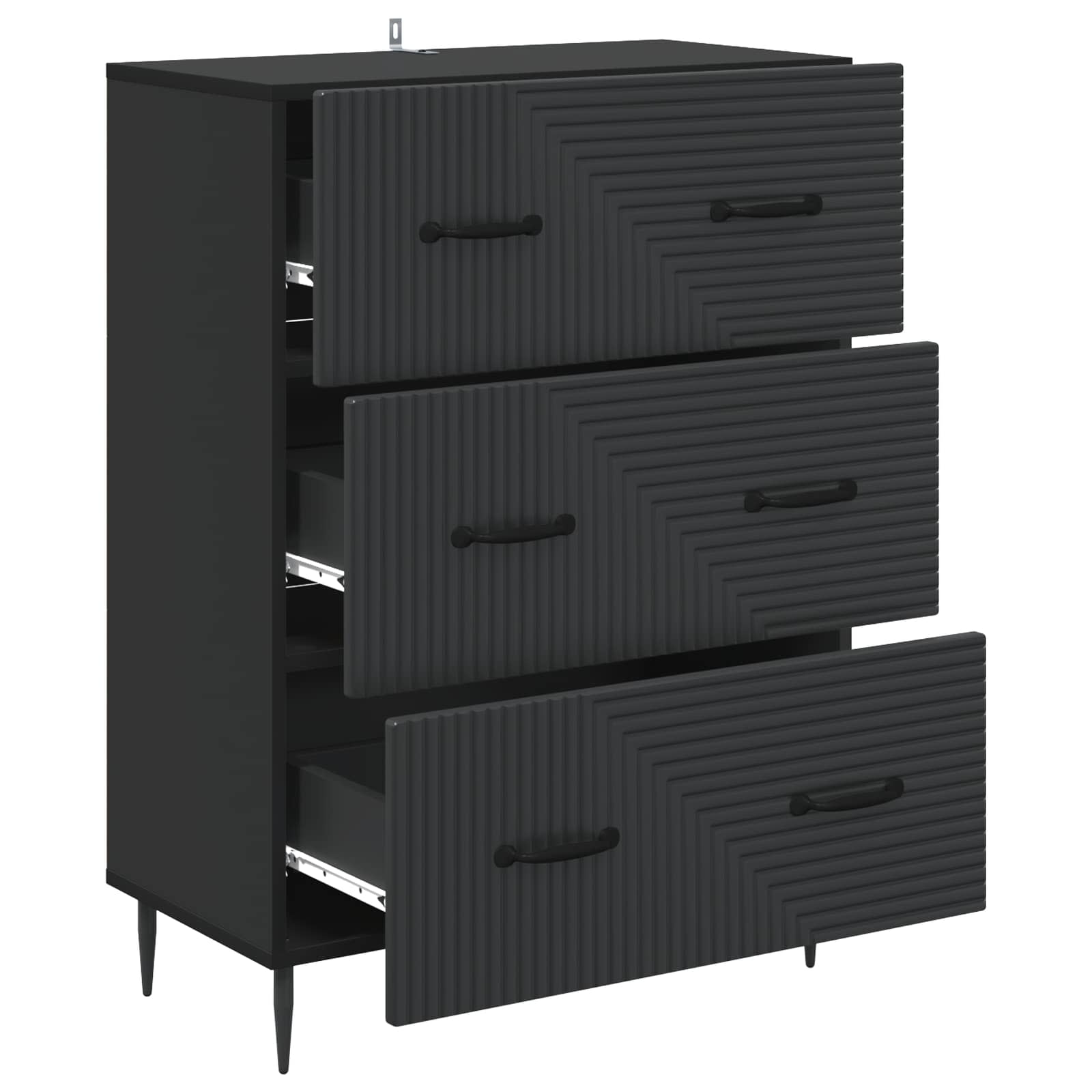 Armoire à tiroirs Noir 66 x 34,5 x 89,5 cm Bois d'ingénierie - XIOS