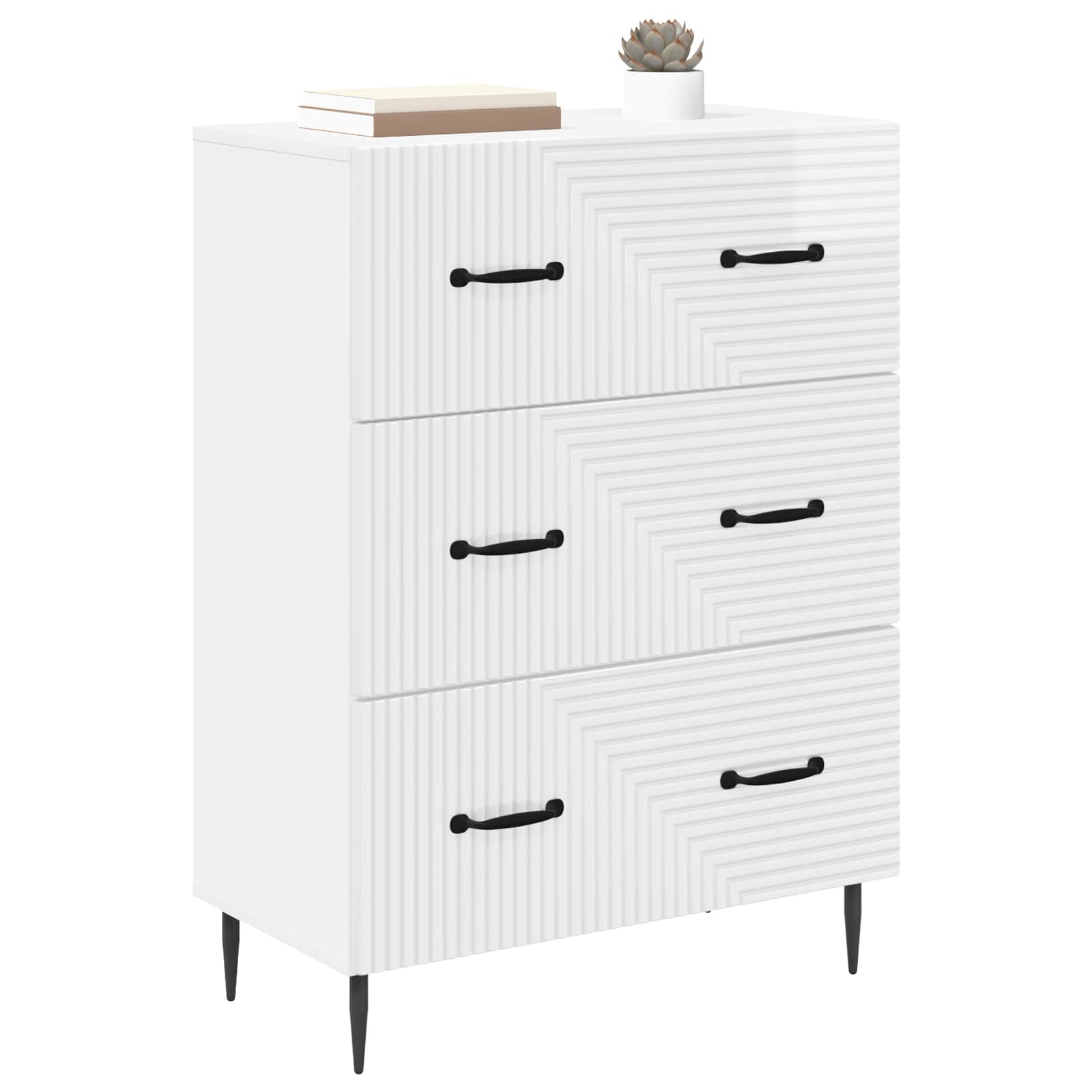 Armoire à tiroirs Blanc brillant 66 x 34,5 x 89,5 cm - XIOS