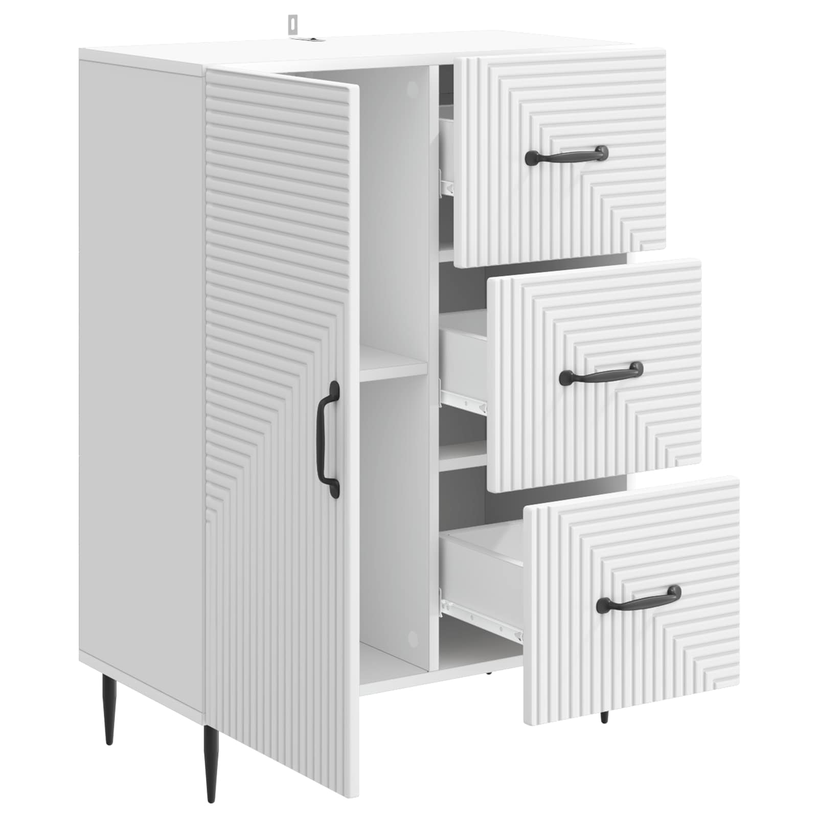 Buffet avec tiroir Blanc 66 x 34,5 x 89,5 cm Bois d'ingénierie - XIOS