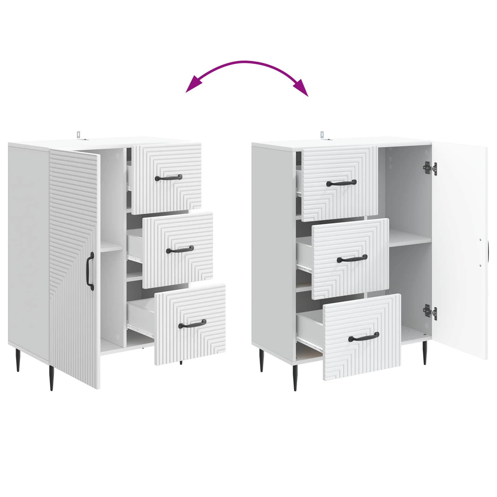 Buffet avec tiroir Blanc 66 x 34,5 x 89,5 cm Bois d'ingénierie - XIOS