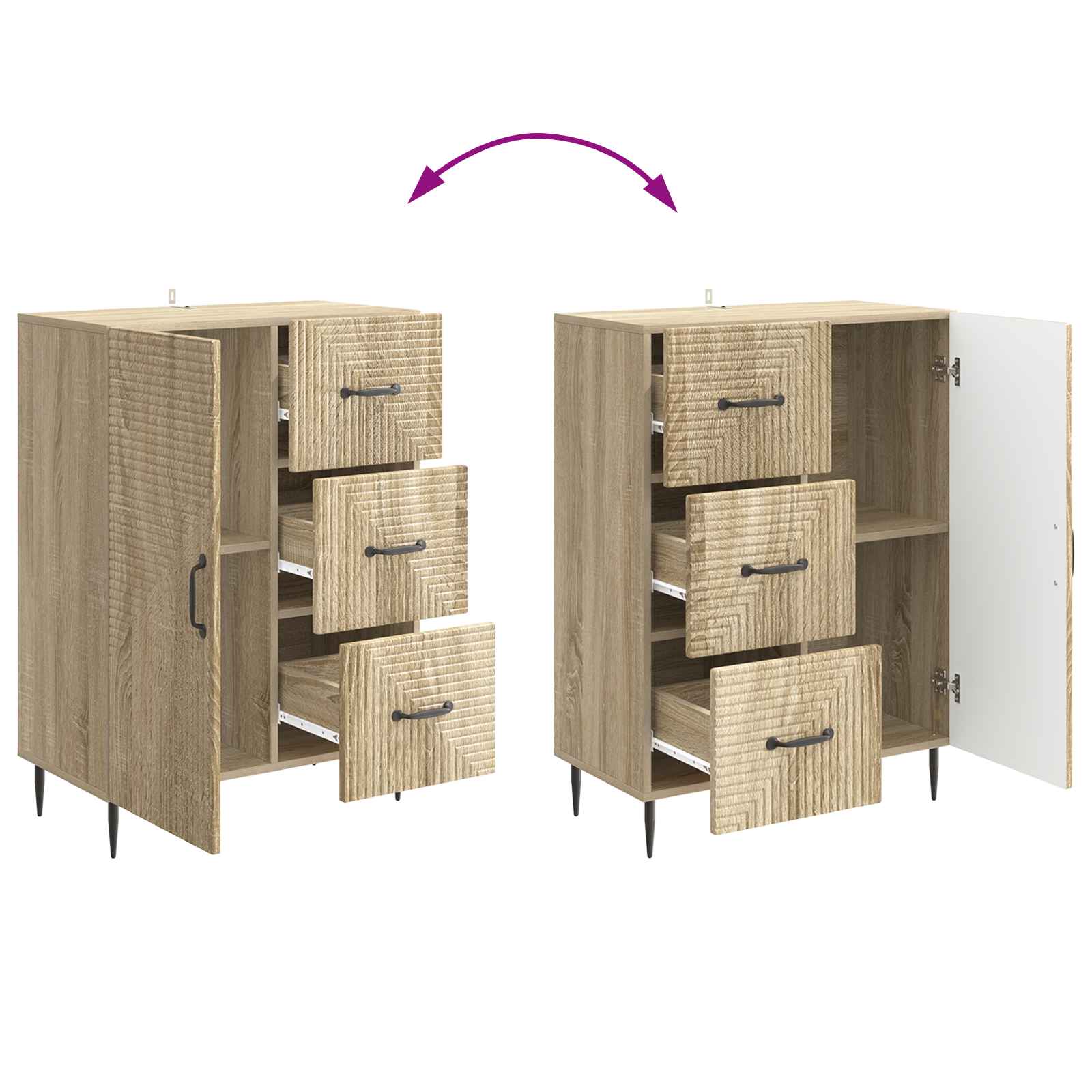 Buffet Chêne Sonoma 66 x 34,5 x 89,5 cm Bois d'ingénierie - XIOS