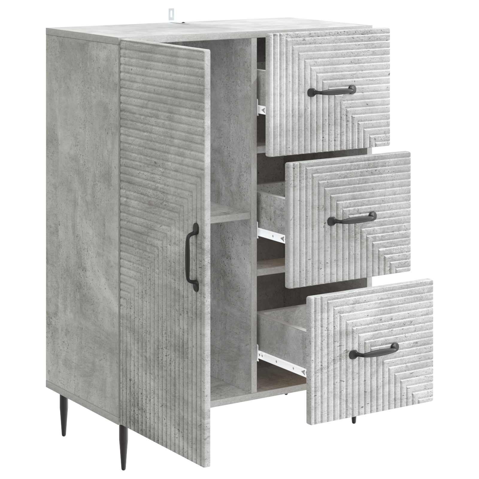 Buffet Gris béton 66 x 34,5 x 89,5 cm Bois d'ingénierie - XIOS