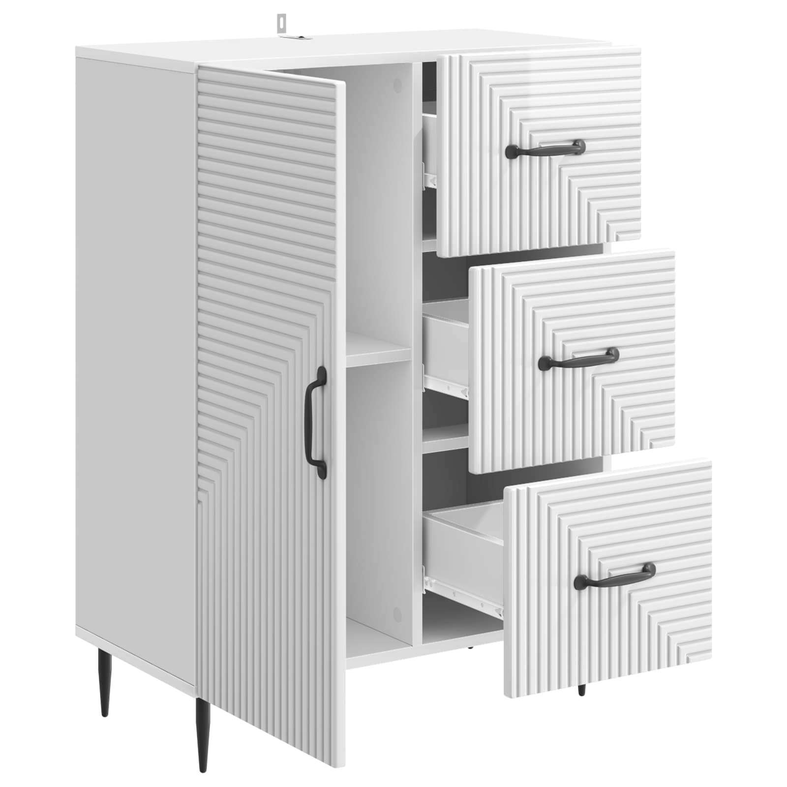 Buffet Blanc brillant 66 x 34,5 x 89,5 cm Bois d'ingénierie - XIOS