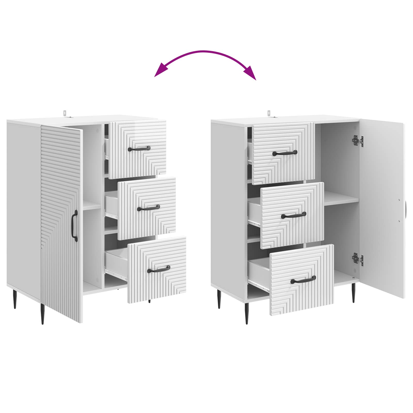 Buffet Blanc brillant 66 x 34,5 x 89,5 cm Bois d'ingénierie - XIOS