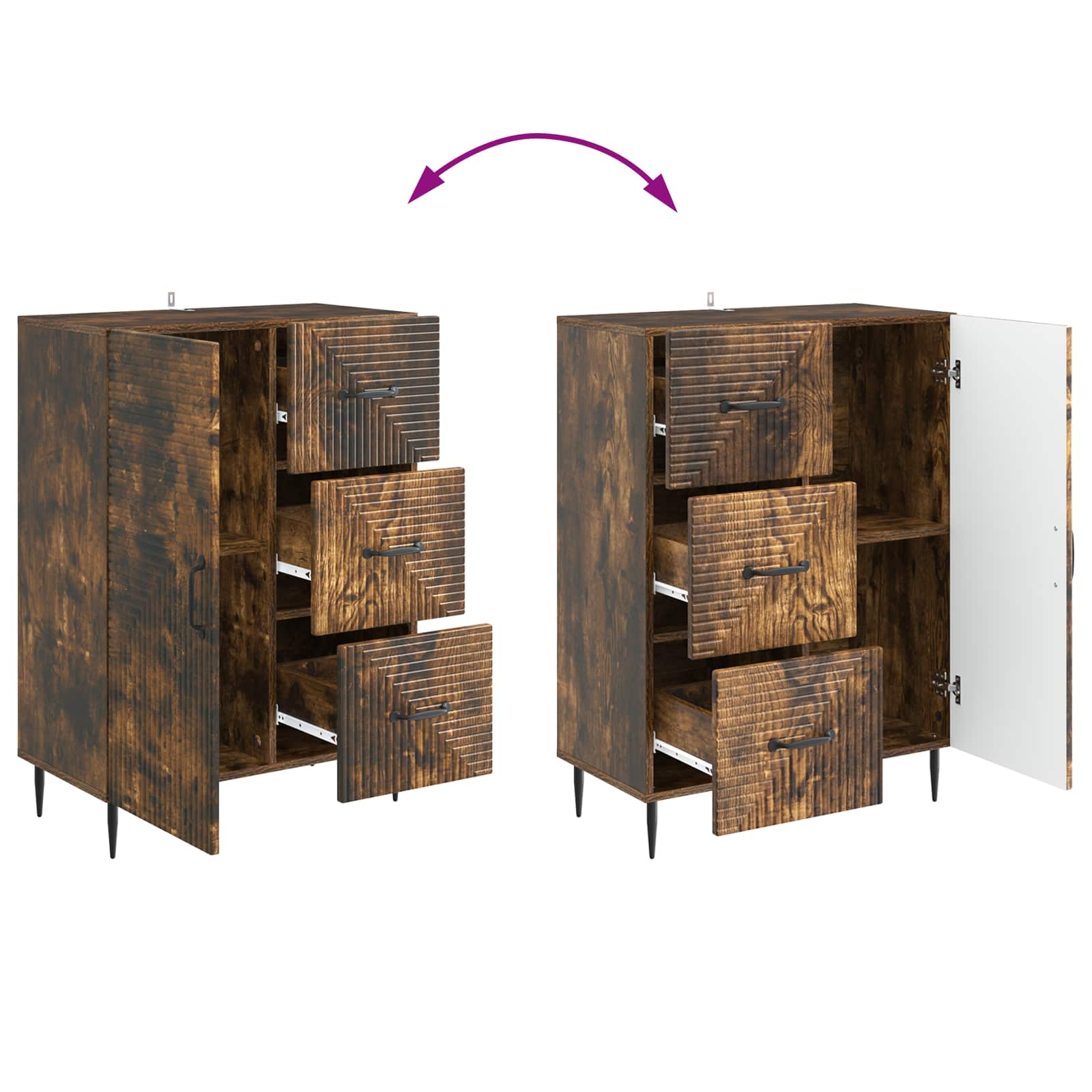 Buffet Chêne fumé 66 x 34,5 x 89,5 cm Bois d'ingénierie - XIOS