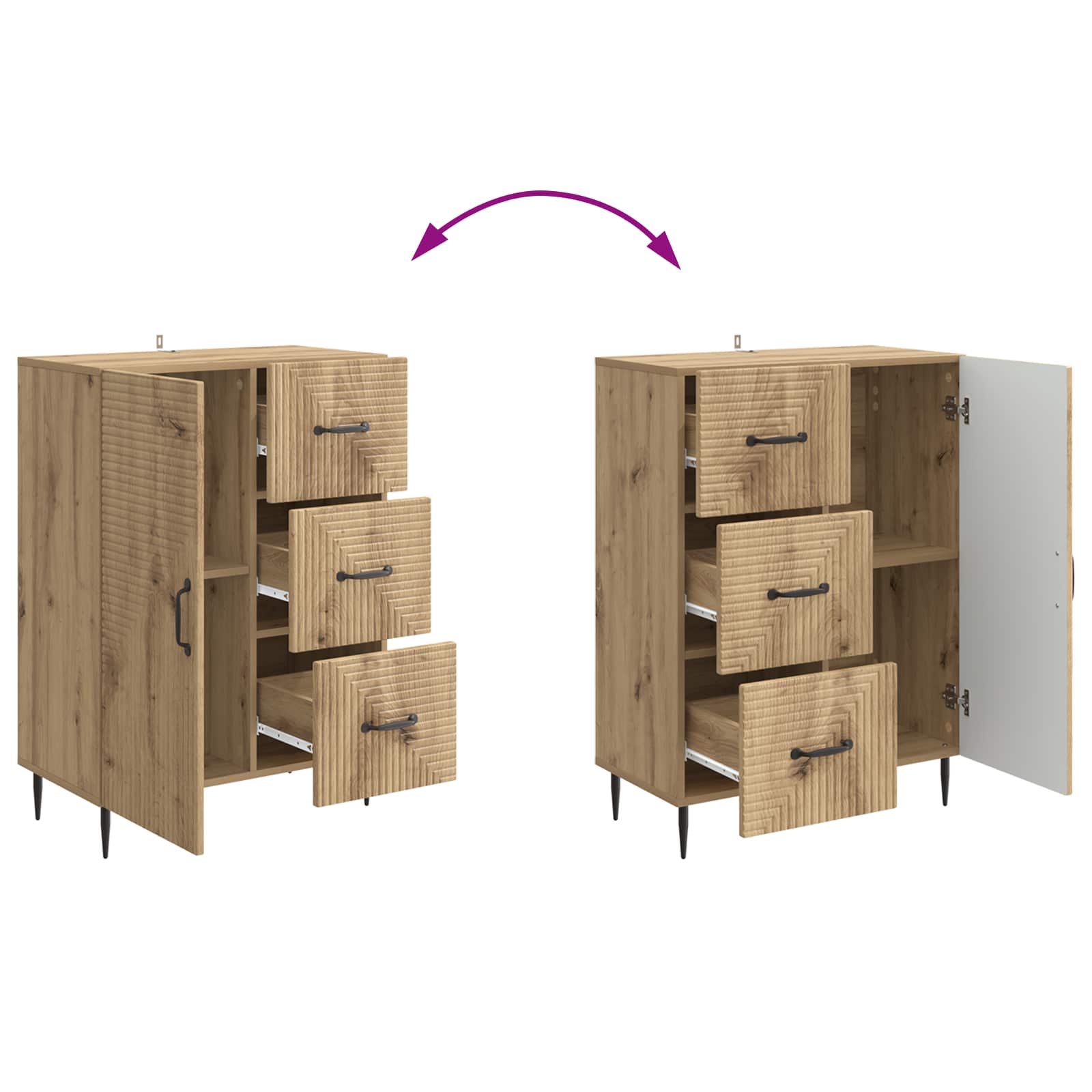 Buffet Chêne artisanal 66 x 34,5 x 89,5 cm Bois d'ingénierie - XIOS