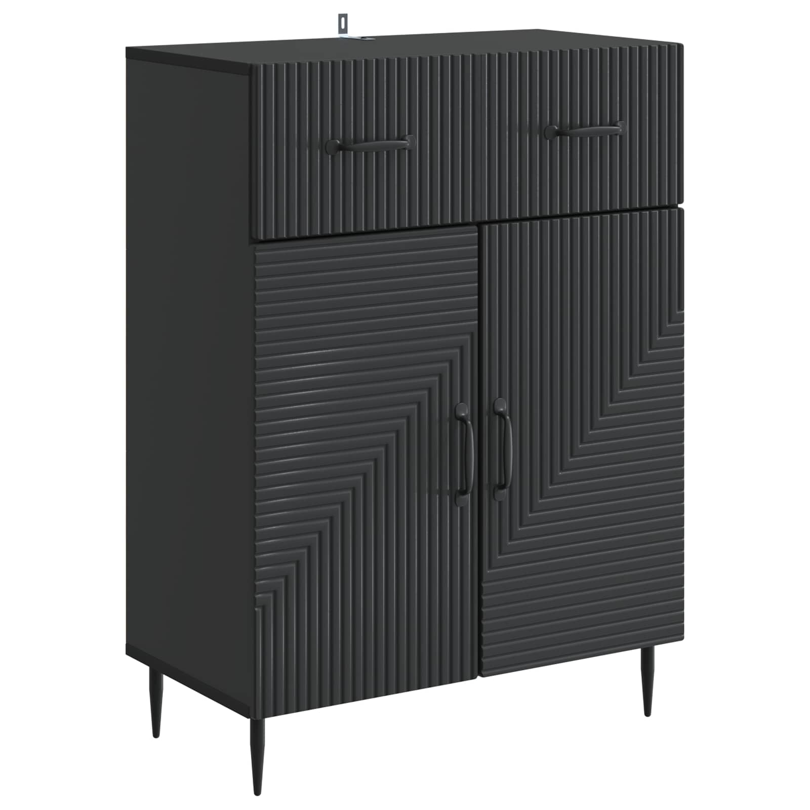 Buffet avec tiroir Noir 66 x 34,5 x 89,5 cm Bois d'ingénierie - XIOS