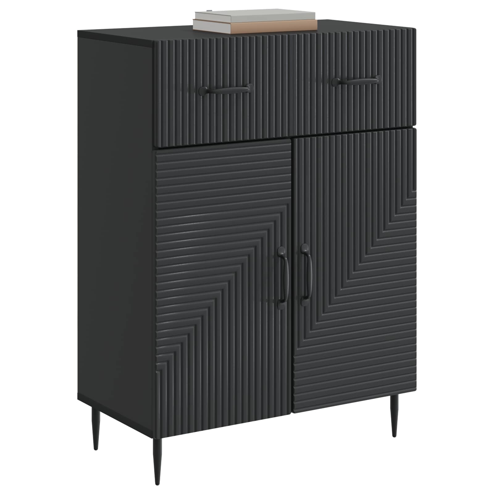 Buffet avec tiroir Noir 66 x 34,5 x 89,5 cm Bois d'ingénierie - XIOS