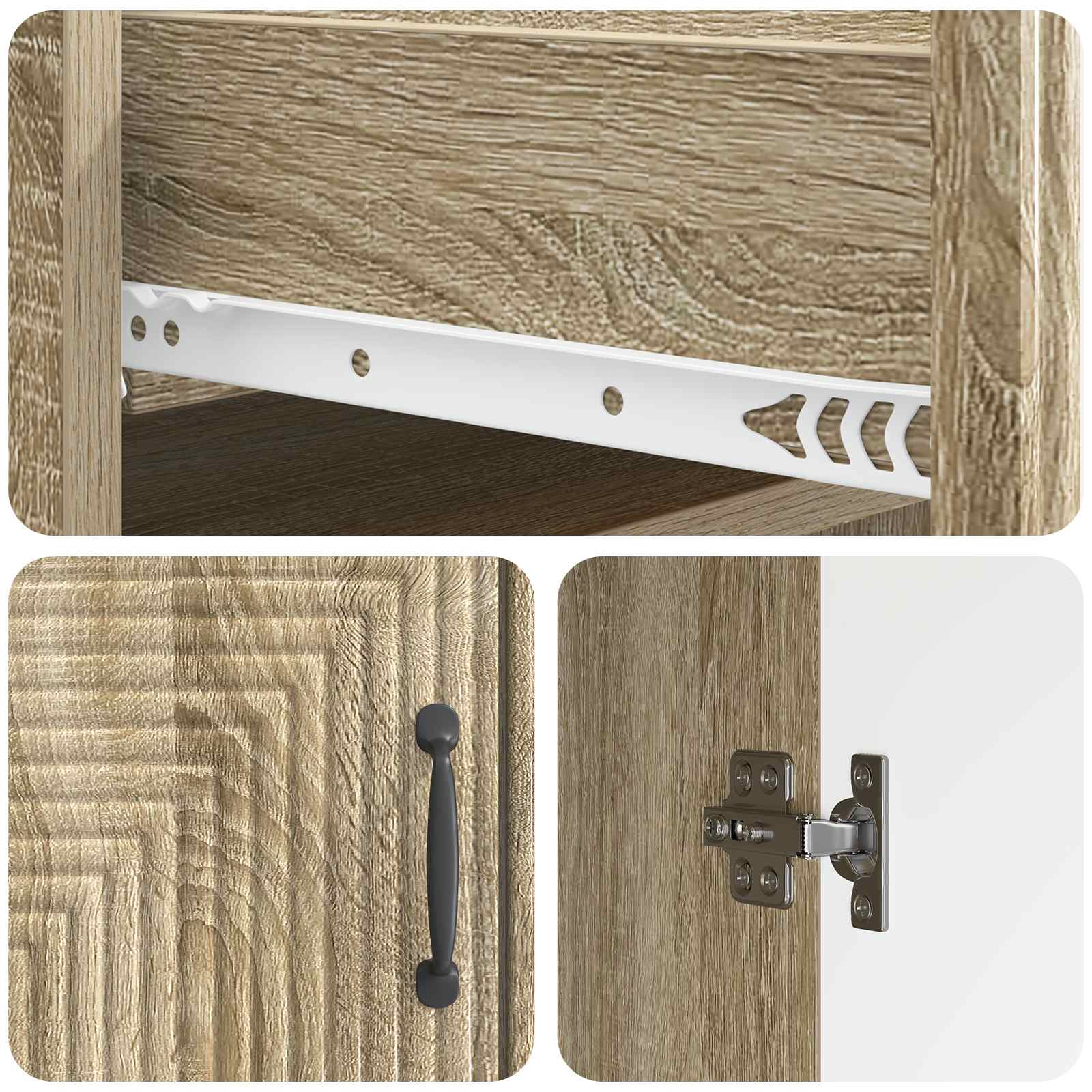 Buffet Chêne Sonoma 66 x 34,5 x 89,5 cm Bois d'ingénierie - XIOS