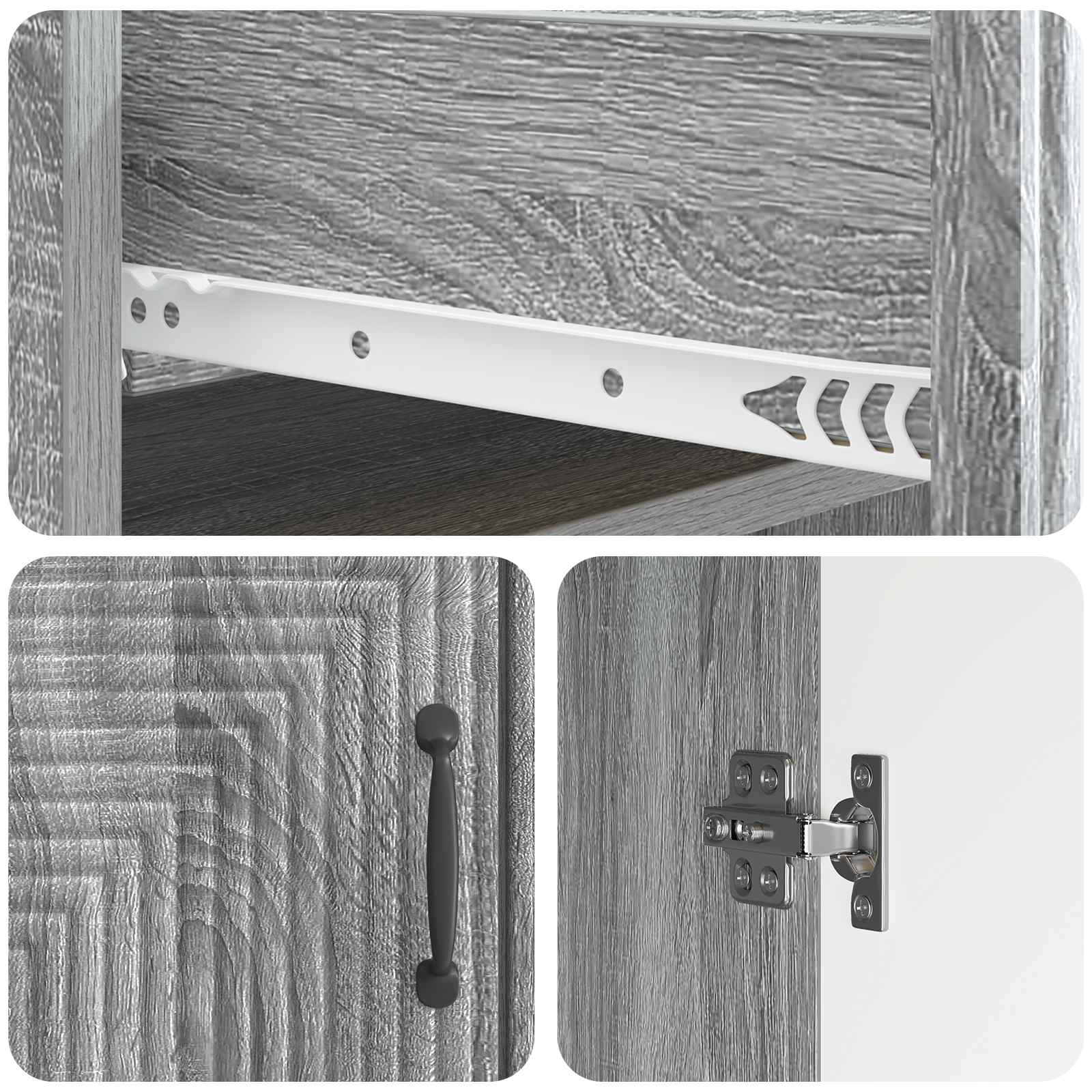 Buffet Sonoma gris 66 x 34,5 x 89,5 cm Bois d'ingénierie - XIOS