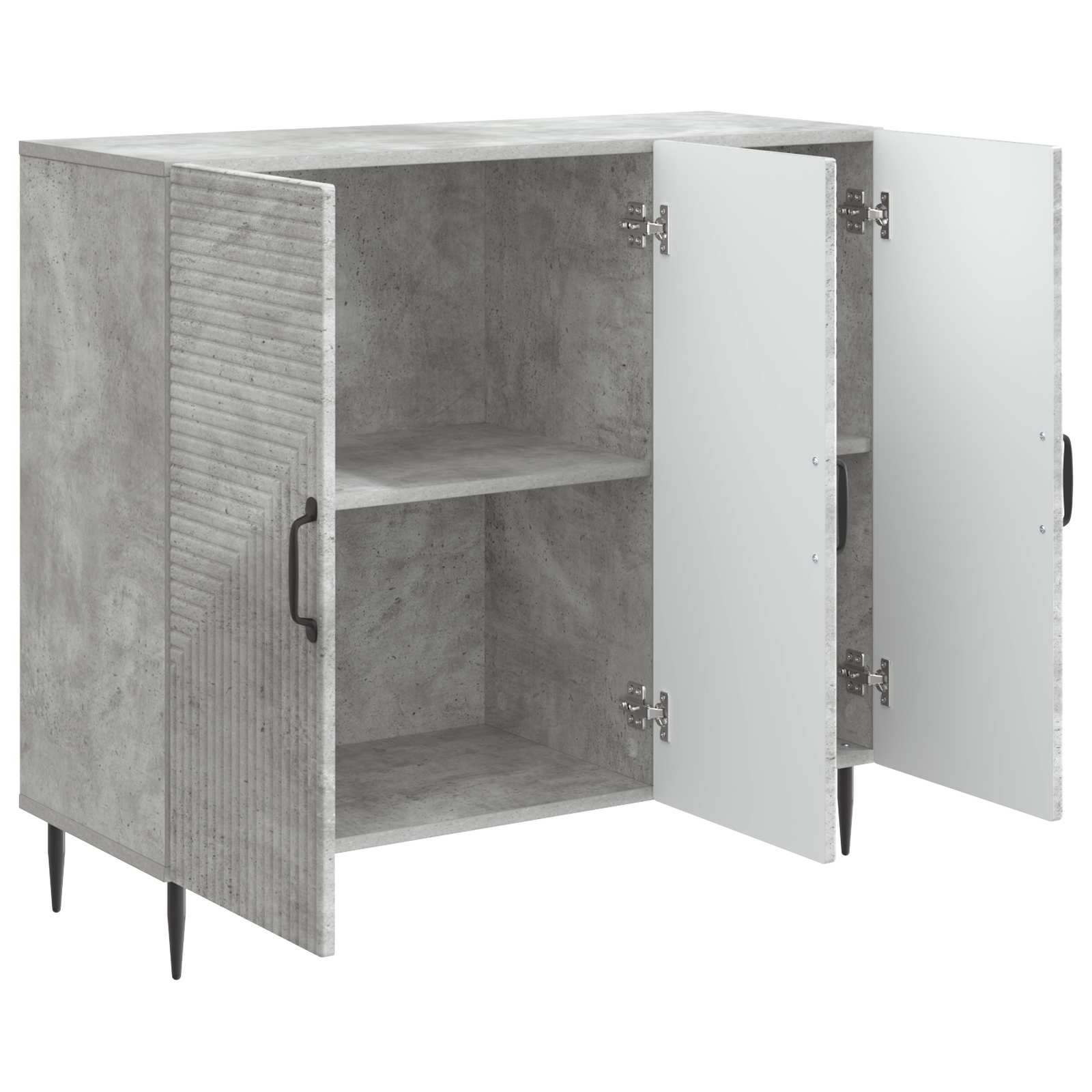 Buffet Gris béton 89 x 34,5 x 80 cm Bois d'ingénierie - XIOS