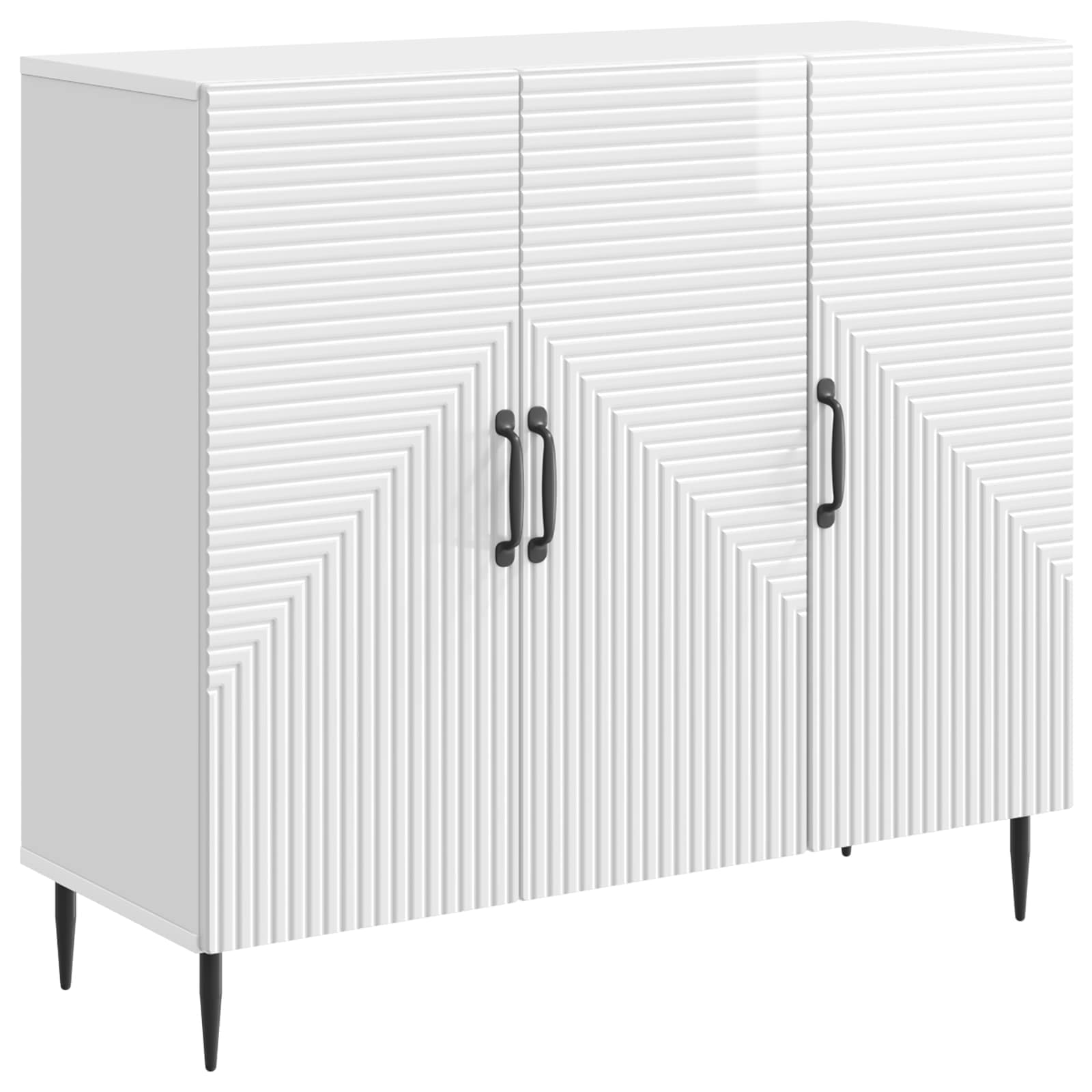 Buffet Blanc brillant 89 x 34,5 x 80 cm Bois d'ingénierie - XIOS