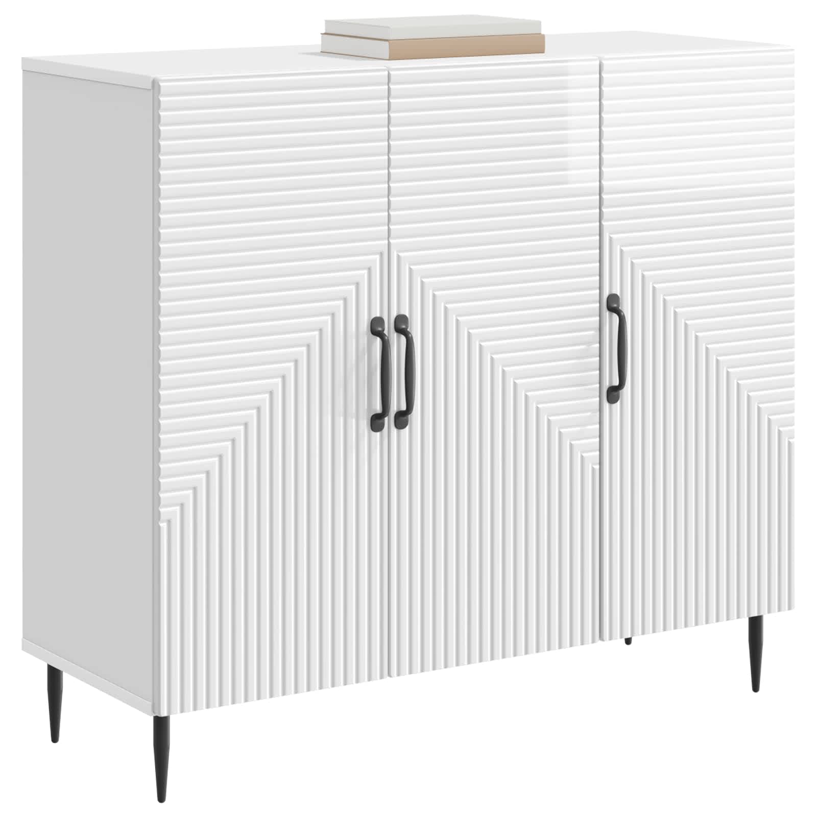 Buffet Blanc brillant 89 x 34,5 x 80 cm Bois d'ingénierie - XIOS