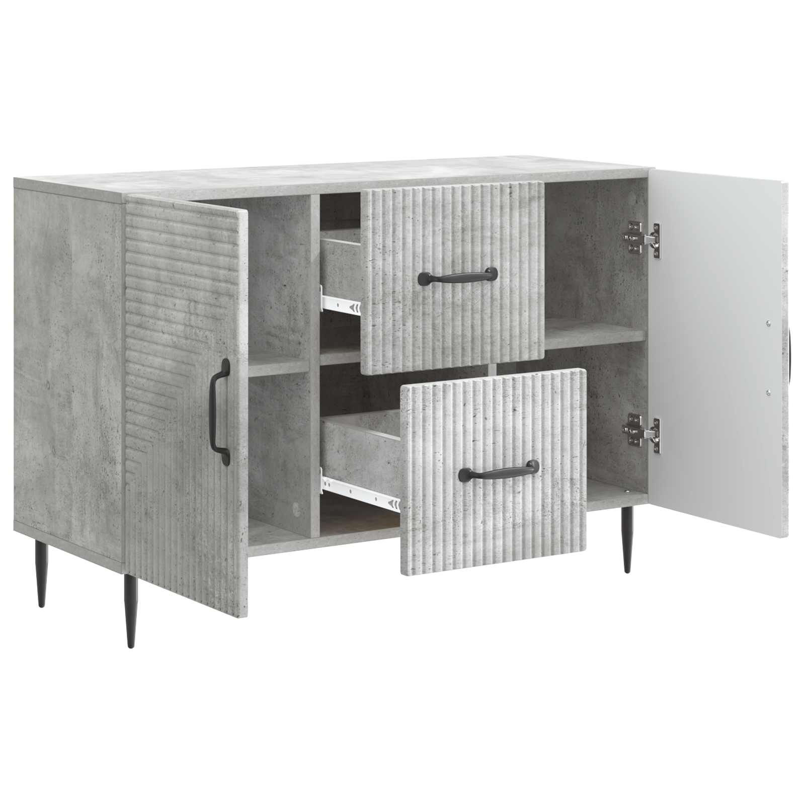 Buffet Gris béton 89 x 34,5 x 60 cm Bois d'ingénierie - XIOS