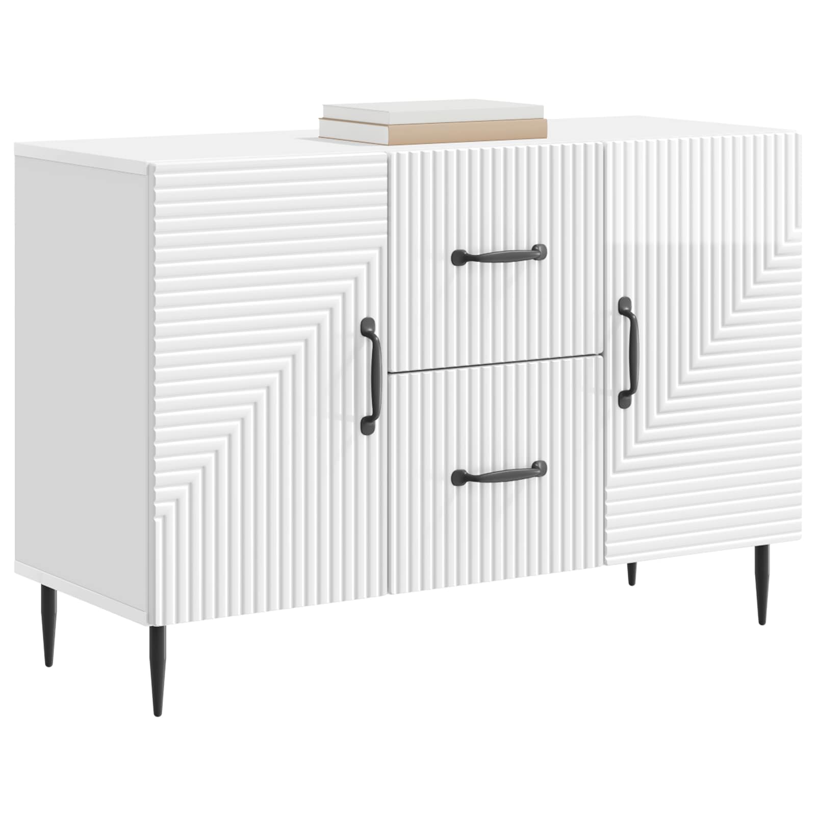 Buffet Blanc brillant 89 x 34,5 x 60 cm Bois d'ingénierie - XIOS