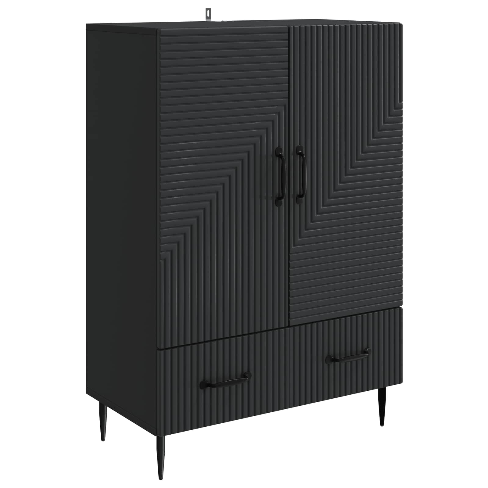 Buffet avec tiroir Noir 66 x 34,5 x 95 cm Bois d'ingénierie - XIOS