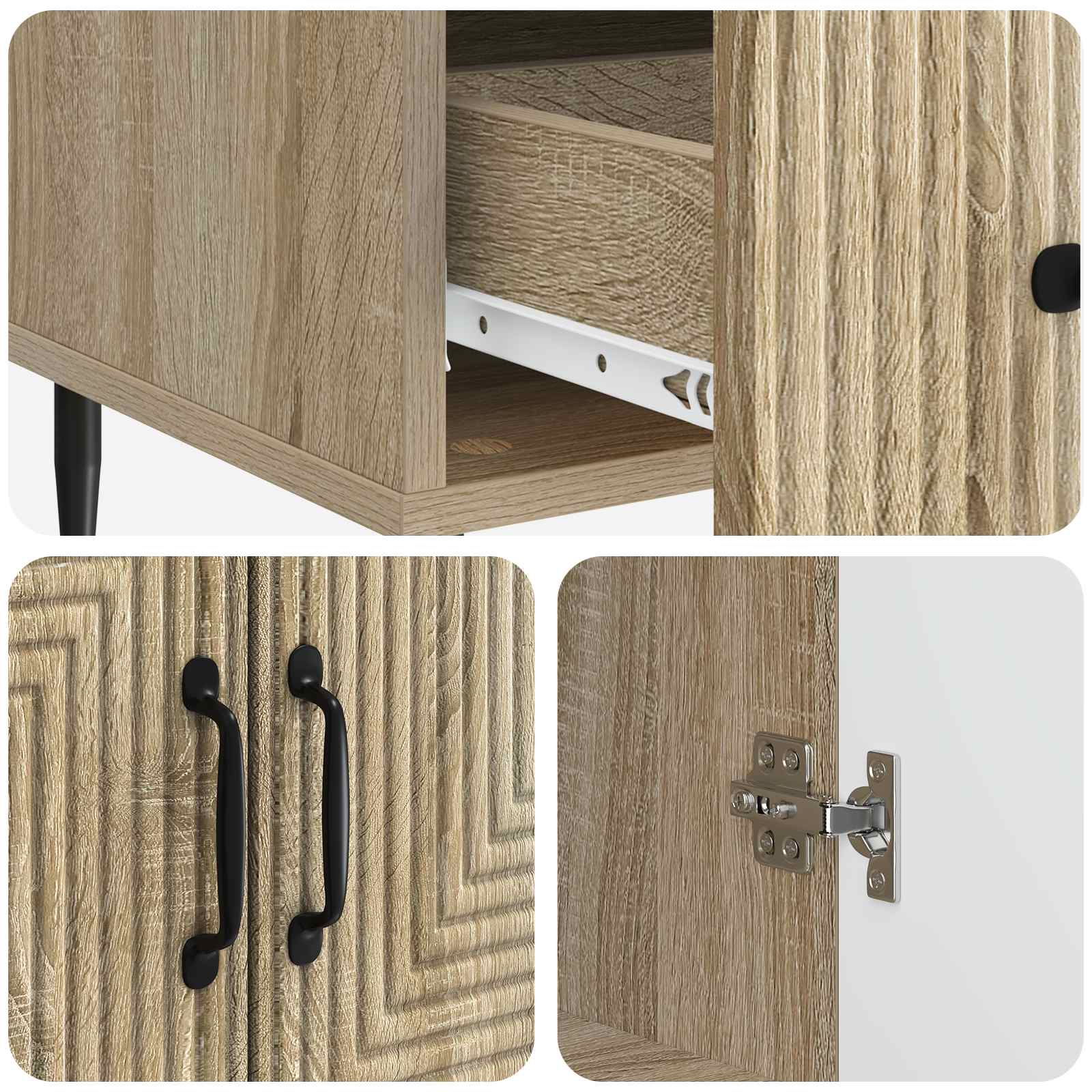 Buffet Chêne Sonoma 66 x 34,5 x 95 cm Bois d'ingénierie - XIOS