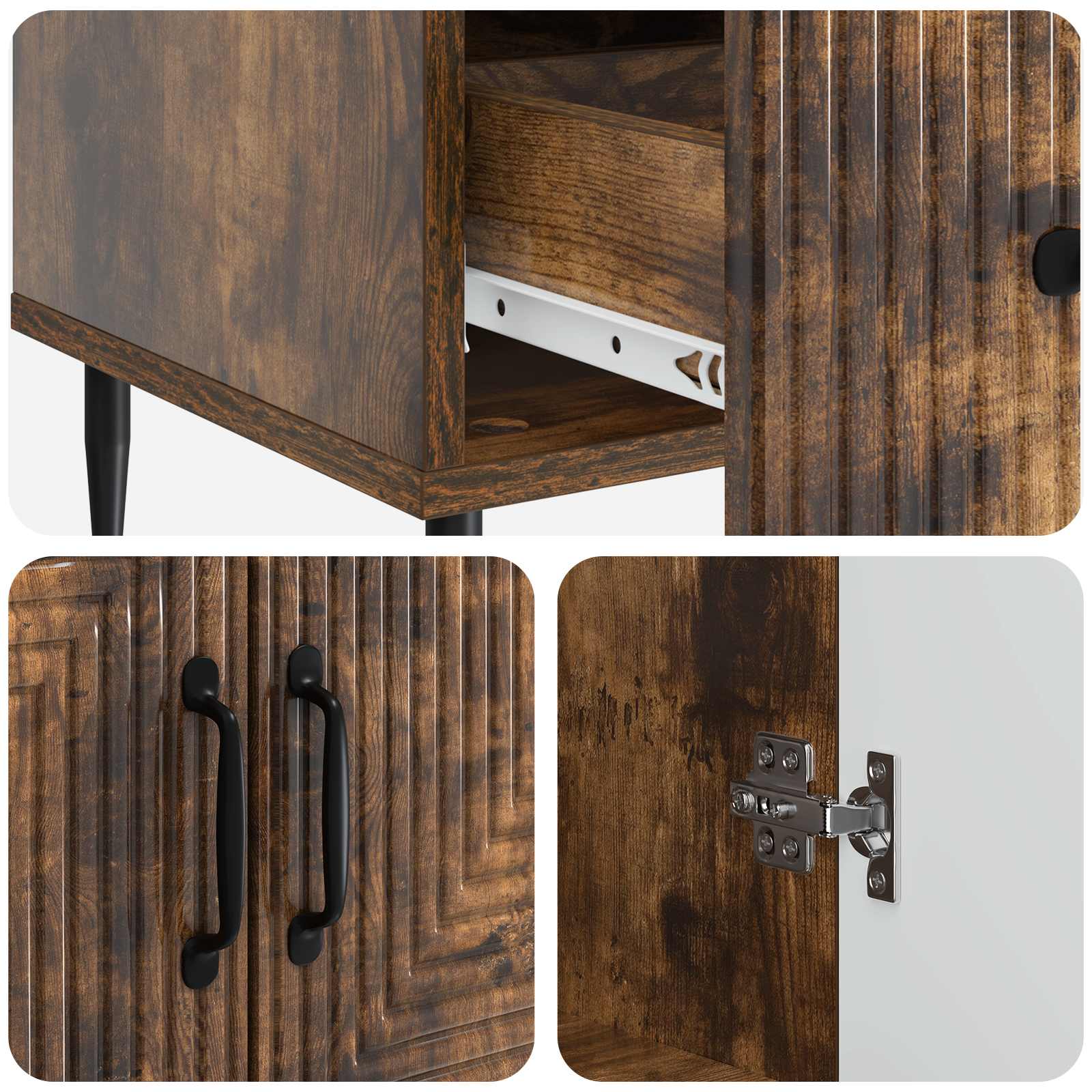 Buffet Chêne fumé 66 x 34,5 x 95 cm Bois d'ingénierie - XIOS