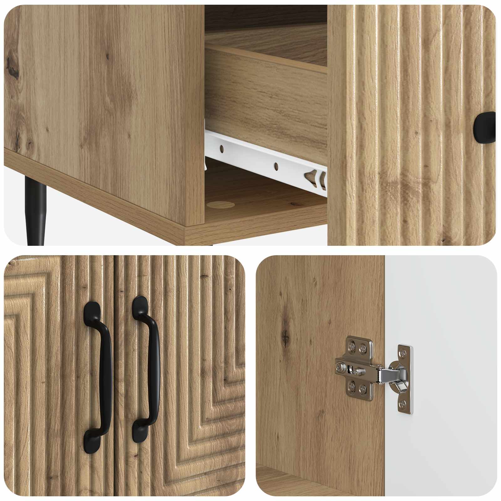 Buffet Chêne artisanal 66 x 34,5 x 95 cm Bois d'ingénierie - XIOS