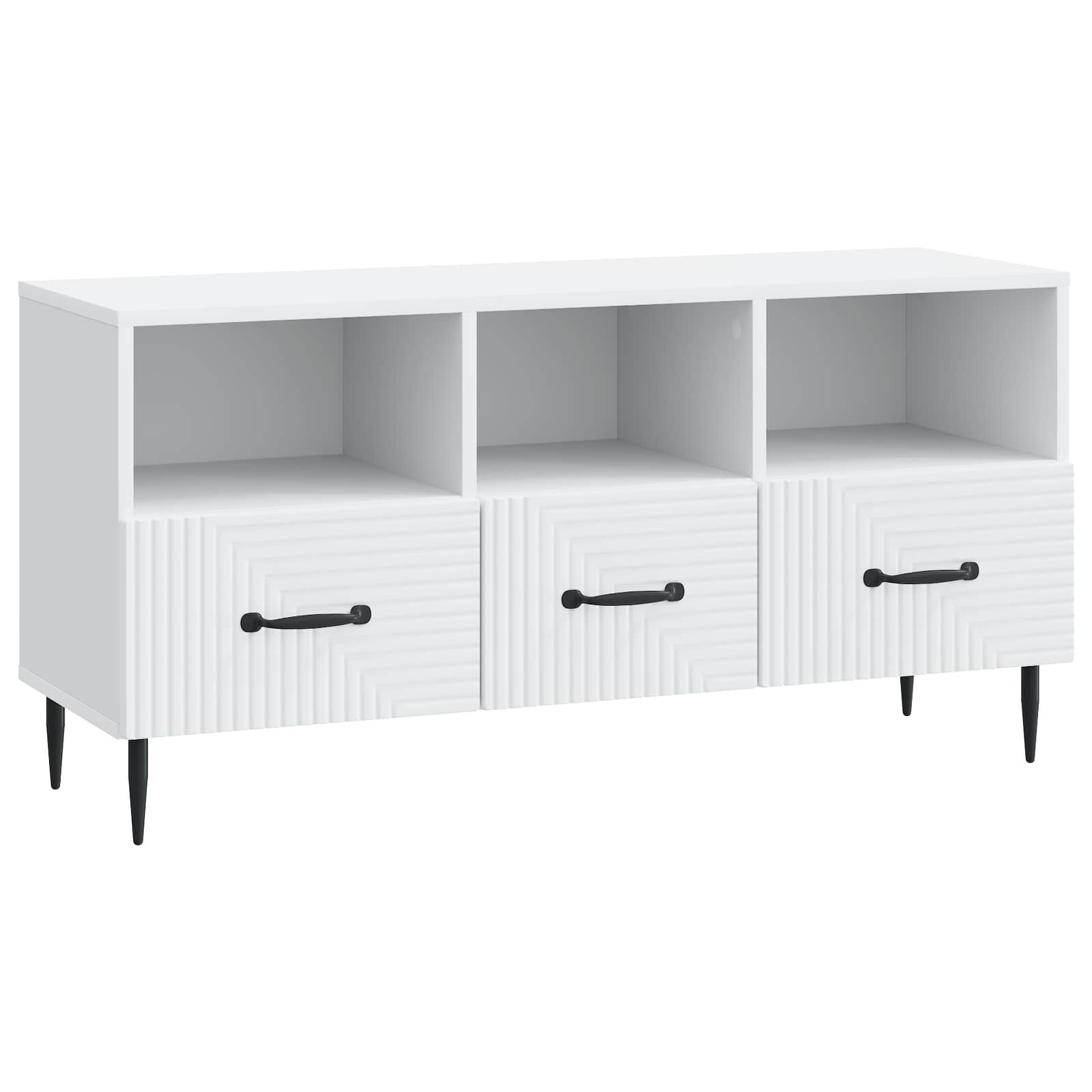 Meuble TV Blanc 102 x 34,5 x 50 cm Bois d'ingénierie - XIOS