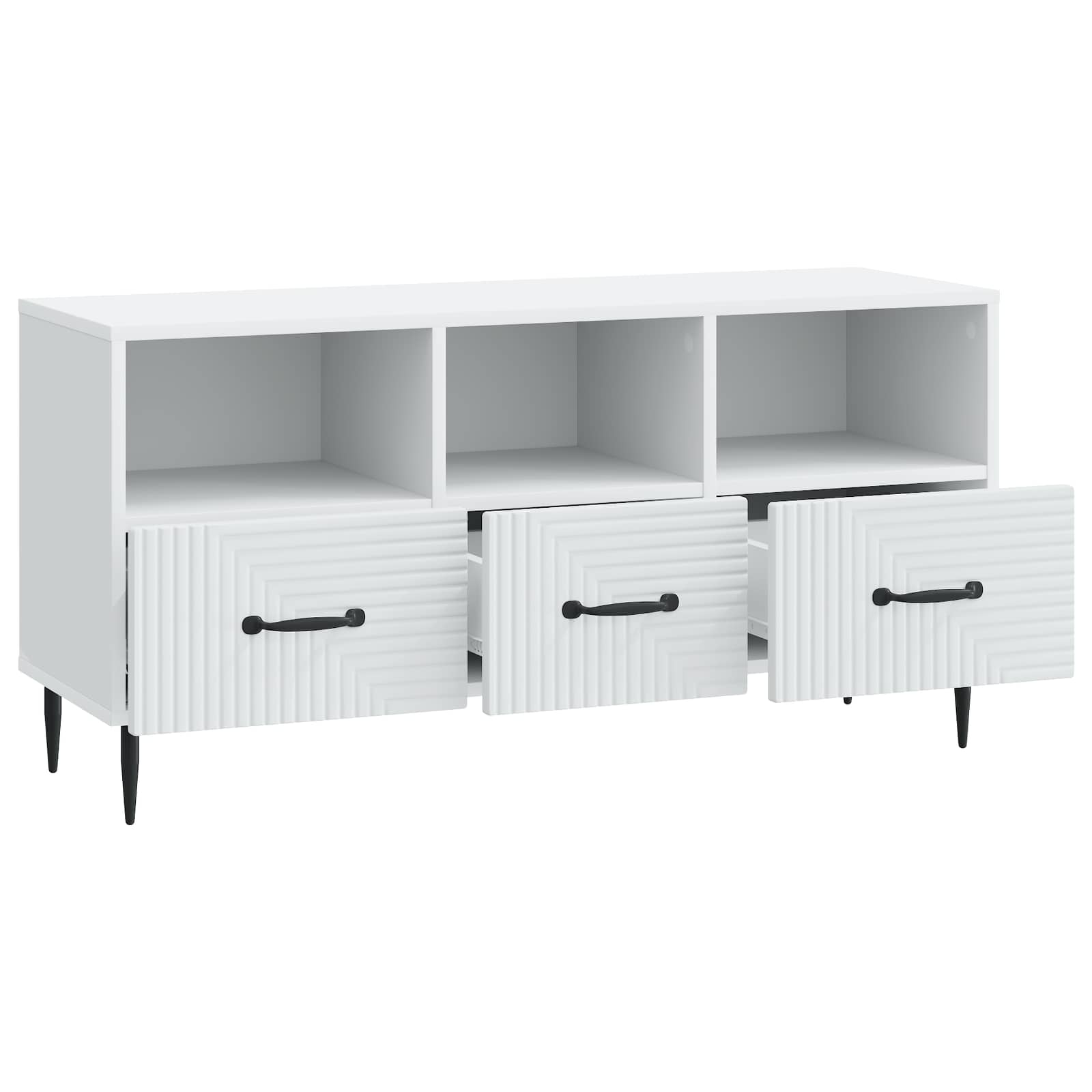 Meuble TV Blanc 102 x 34,5 x 50 cm Bois d'ingénierie - XIOS