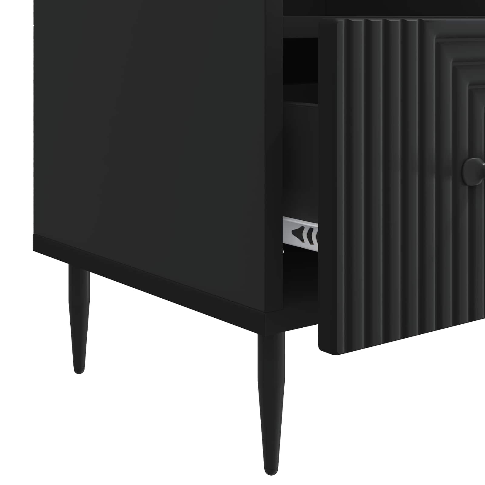 Meuble TV avec tiroir Noir 102 x 34,5 x 50 cm Bois d'ingénierie - XIOS
