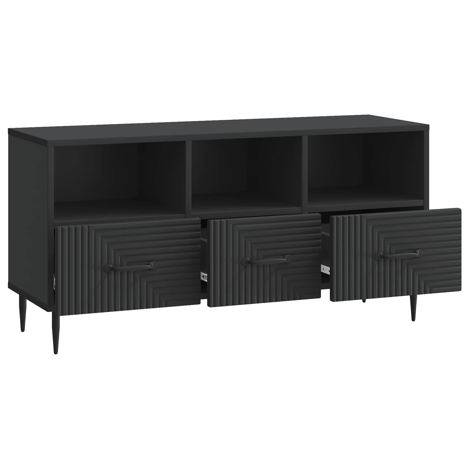 Meuble TV avec tiroir Noir 102 x 34,5 x 50 cm Bois d'ingénierie - XIOS