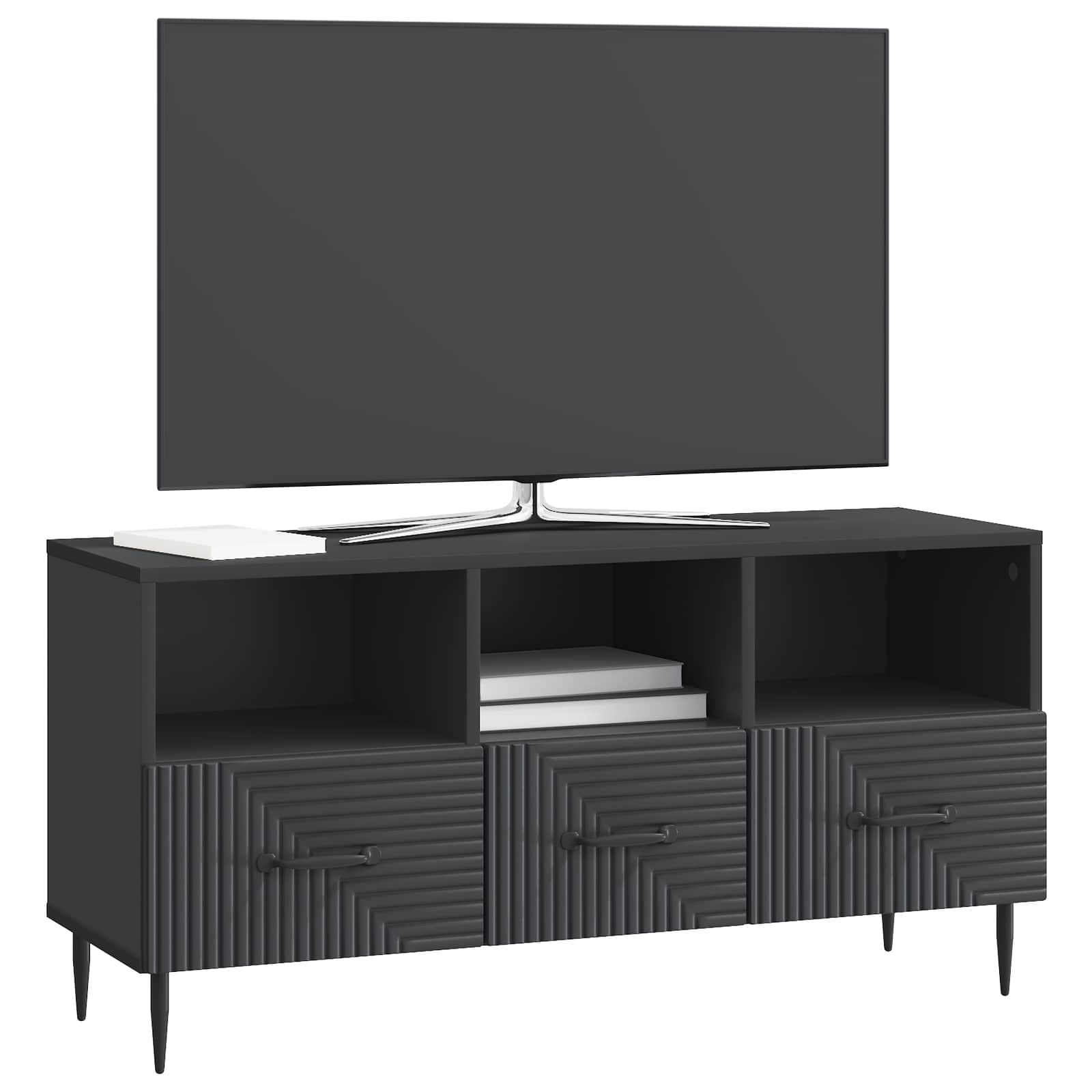 Meuble TV avec tiroir Noir 102 x 34,5 x 50 cm Bois d'ingénierie - XIOS