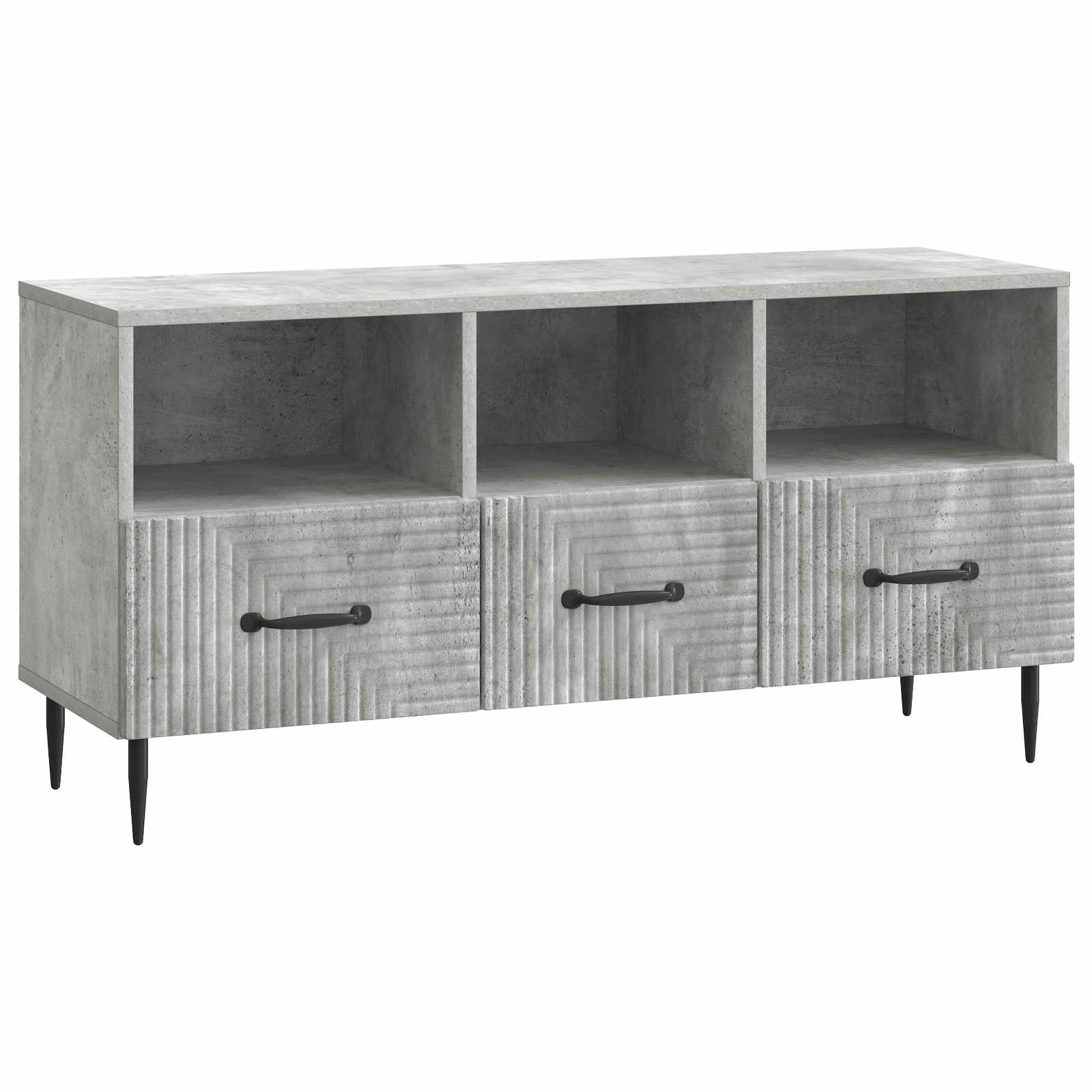 Meuble TV Gris béton 102 x 34,5 x 50 cm Bois d'ingénierie - XIOS