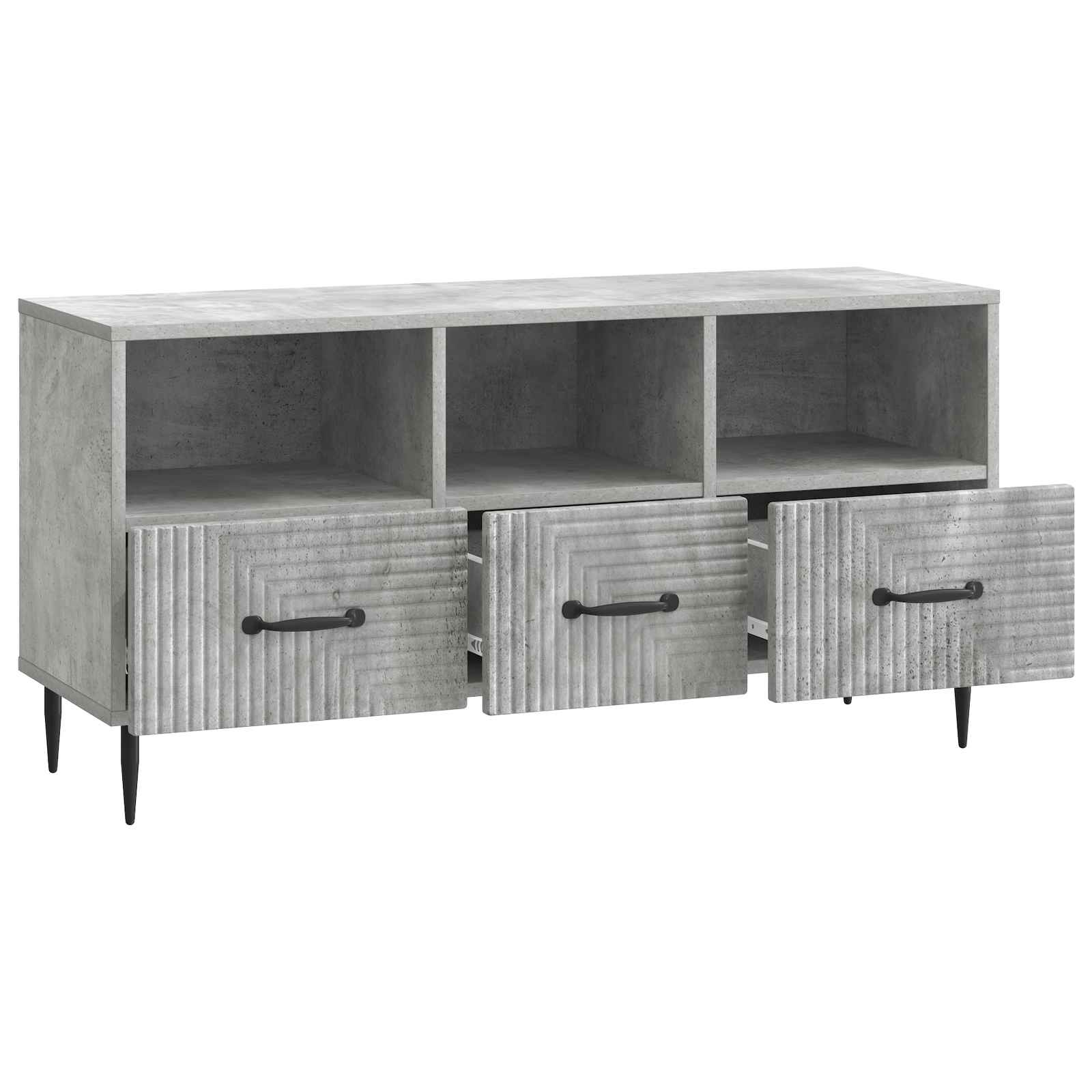 Meuble TV Gris béton 102 x 34,5 x 50 cm Bois d'ingénierie - XIOS