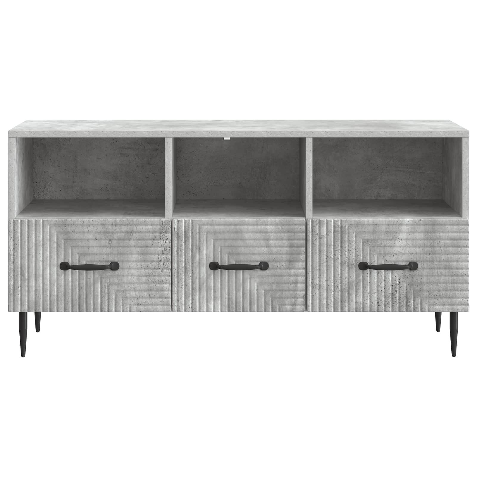Meuble TV Gris béton 102 x 34,5 x 50 cm Bois d'ingénierie - XIOS