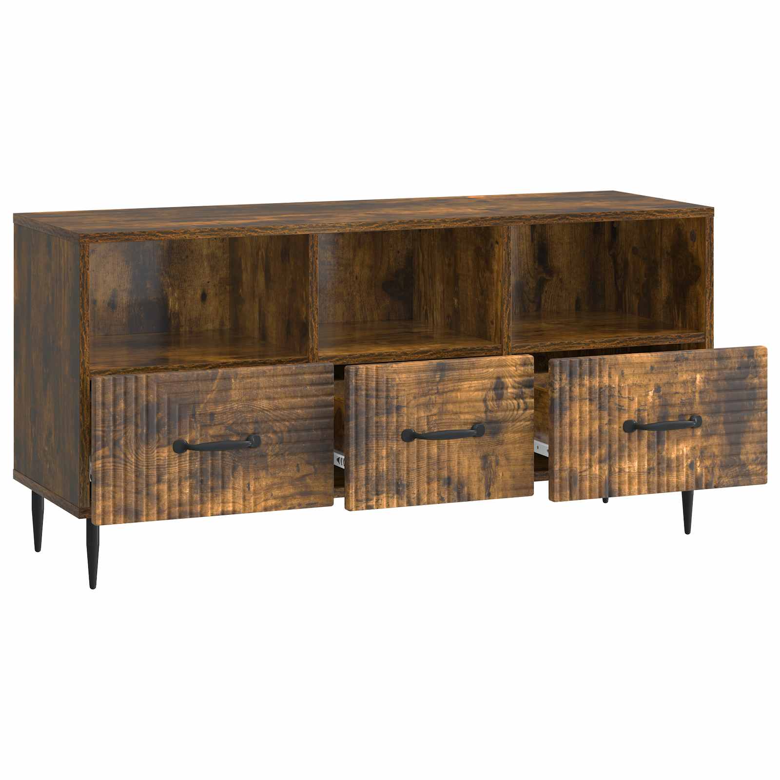 Meuble TV Chêne fumé 102 x 34,5 x 50 cm Bois d'ingénierie - XIOS